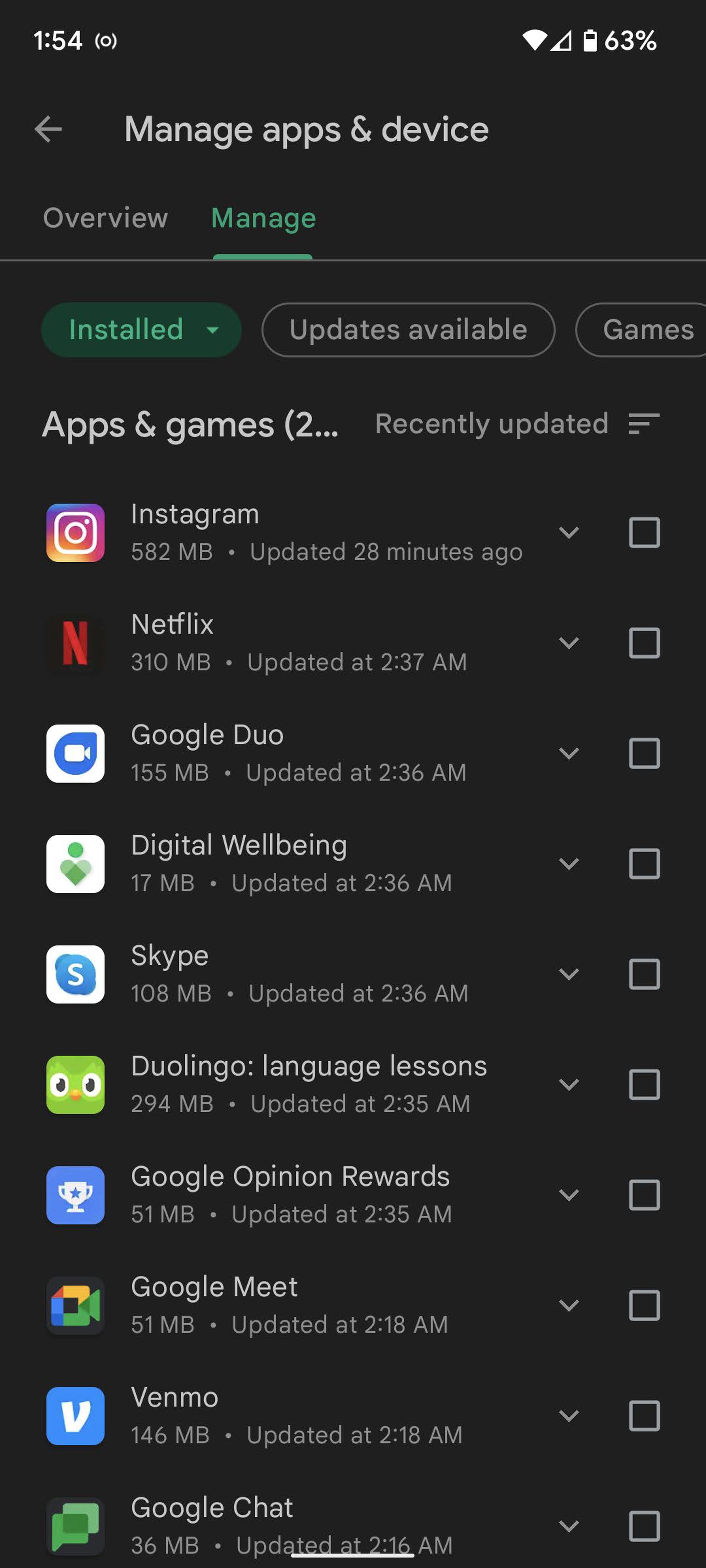 In “Manage apps &amp; device” you can see all your apps.