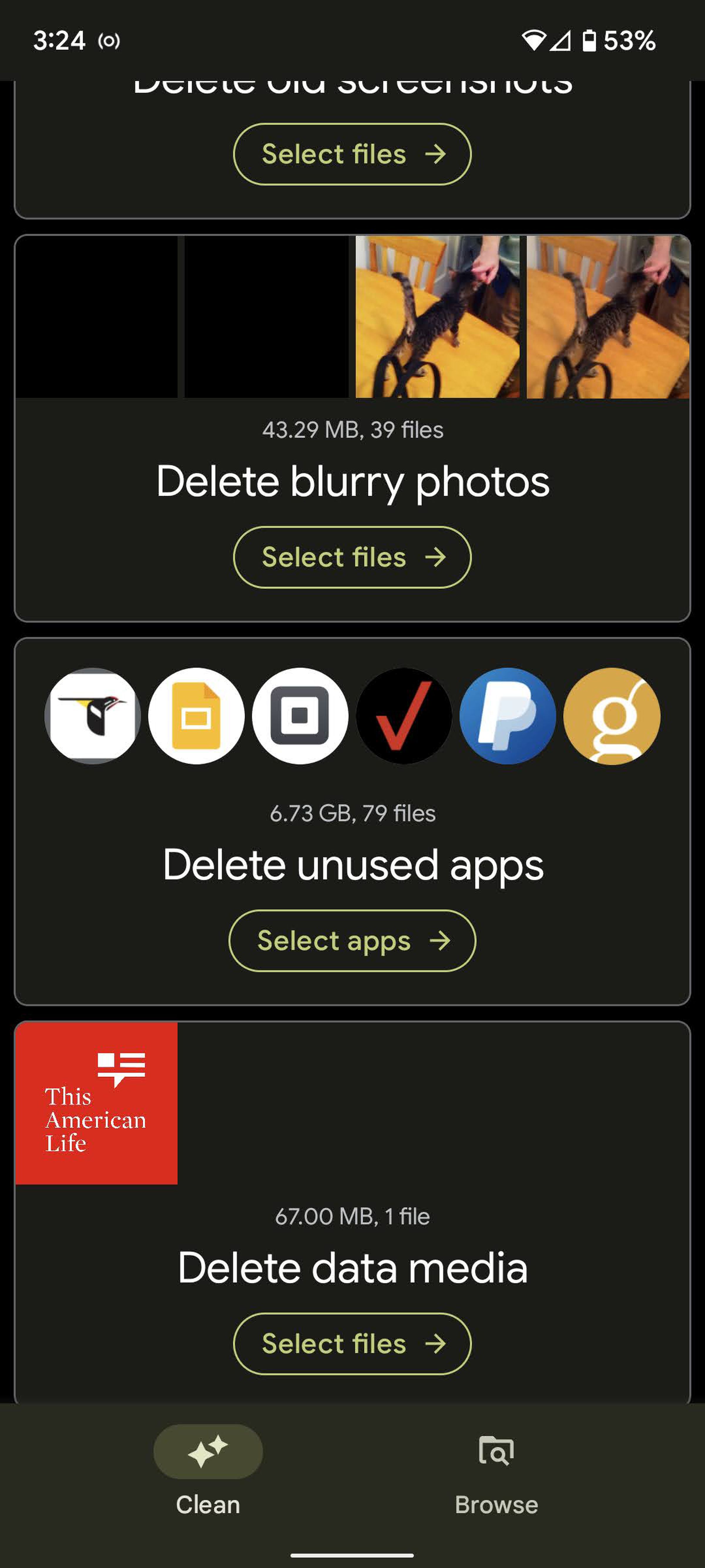Files by Google helps you delete unused apps.