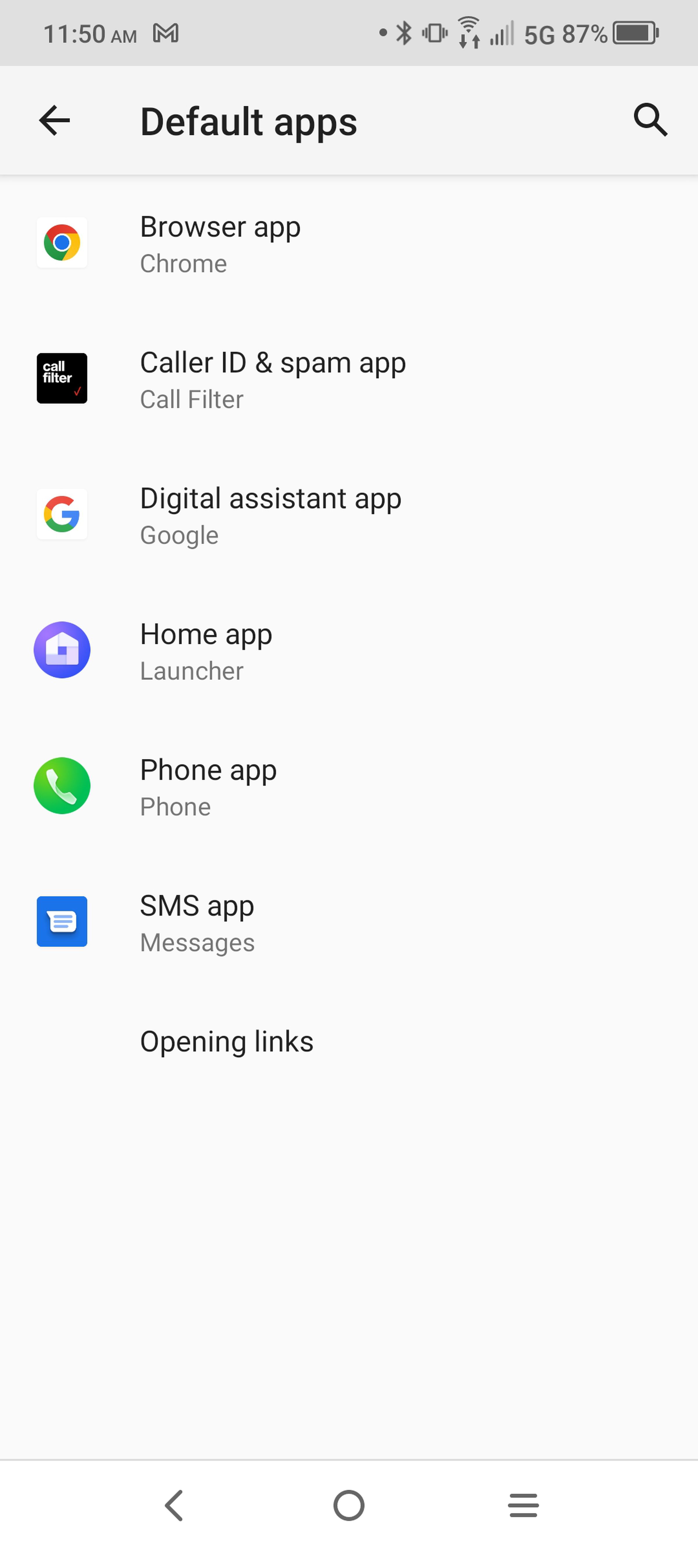 Change your browser, SMS app, and more from the default.