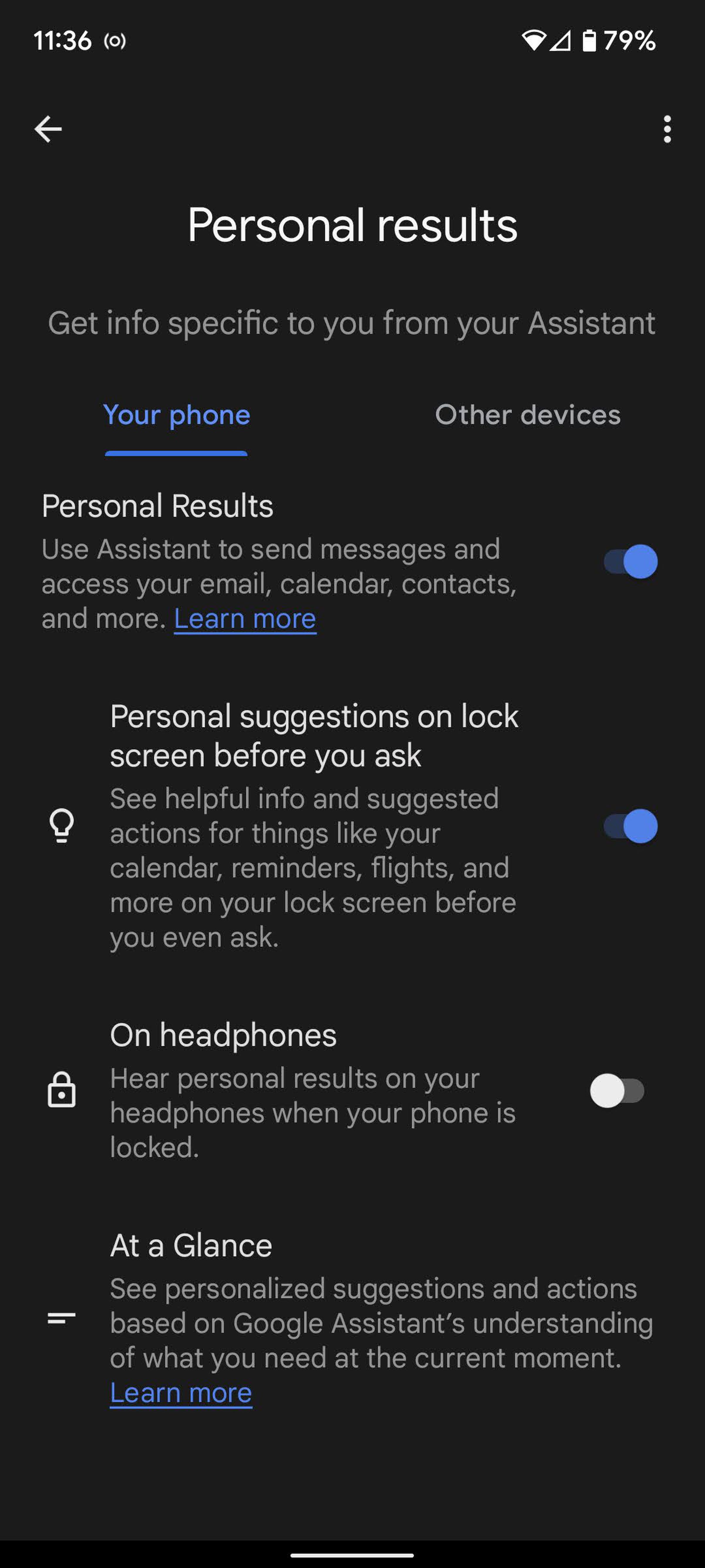 Now you can enable personal suggestions on your lock screen