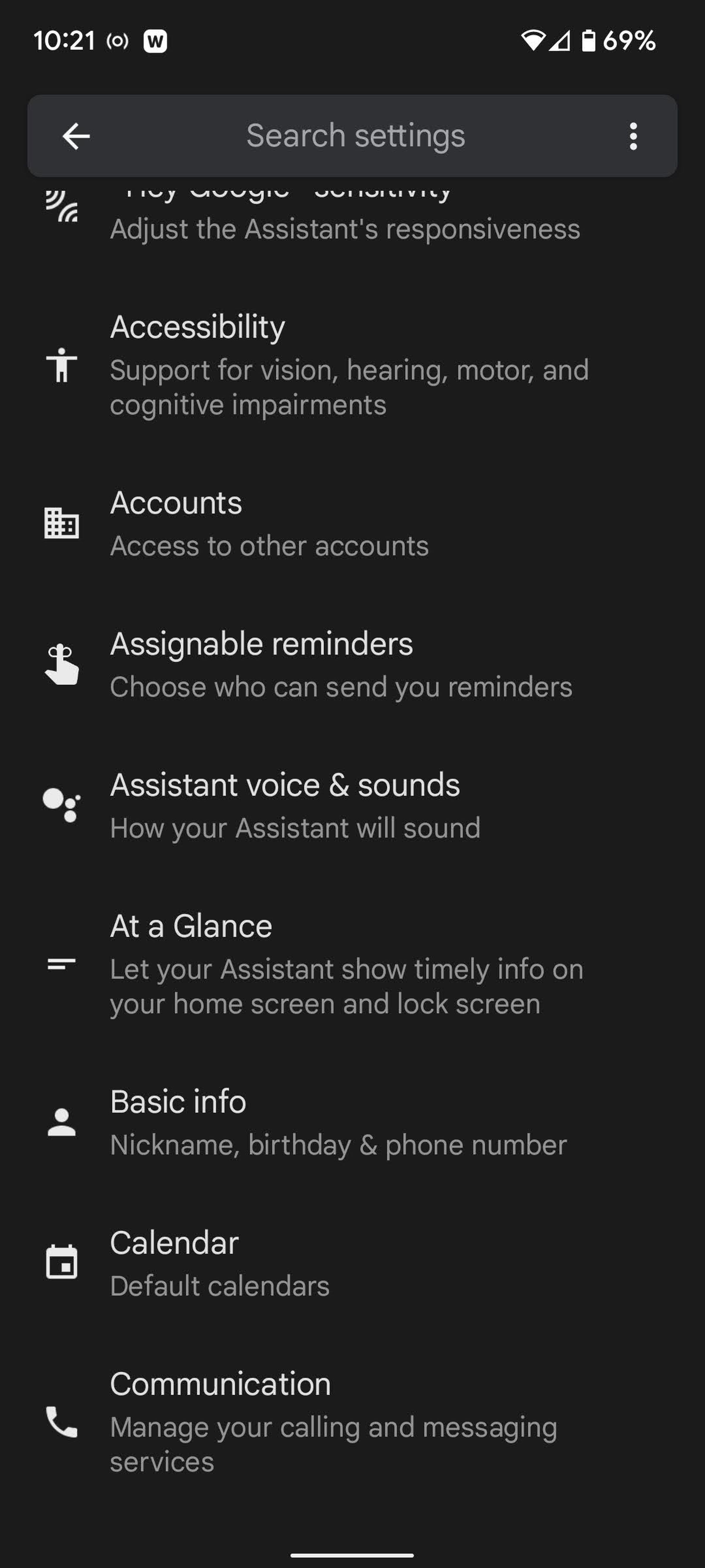 Select Assistant voice &amp; sounds.