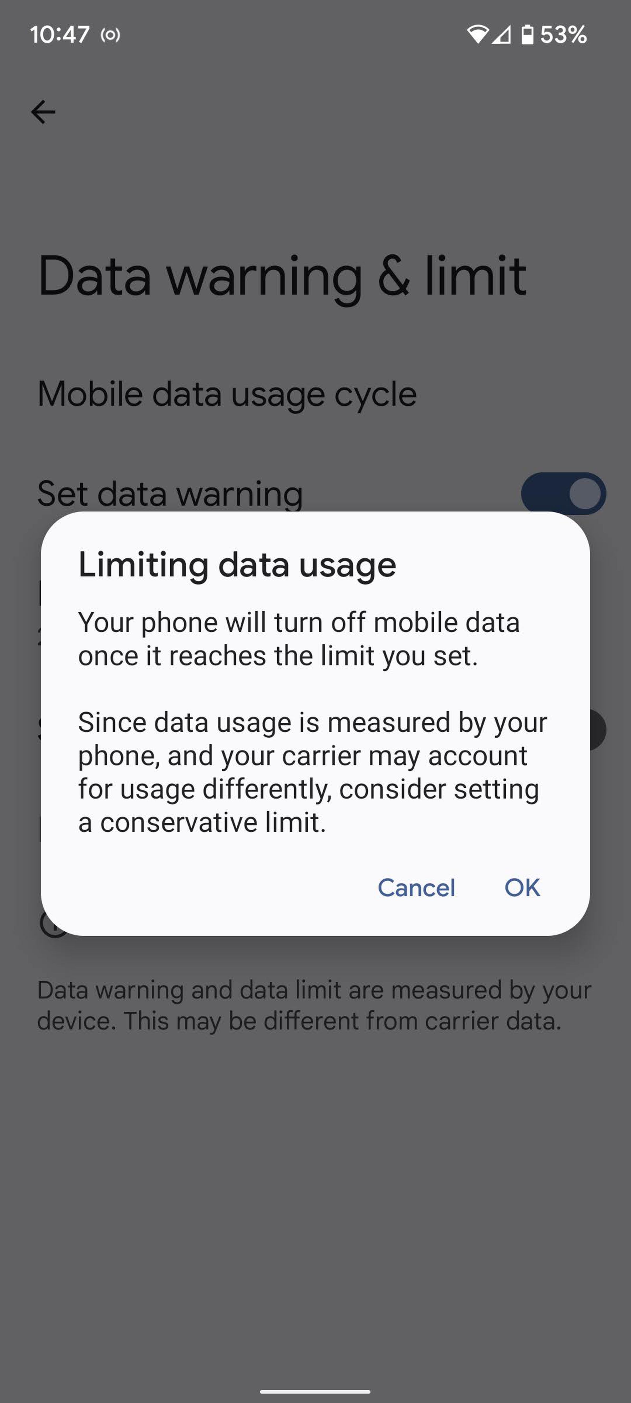 You can also limit data usage.