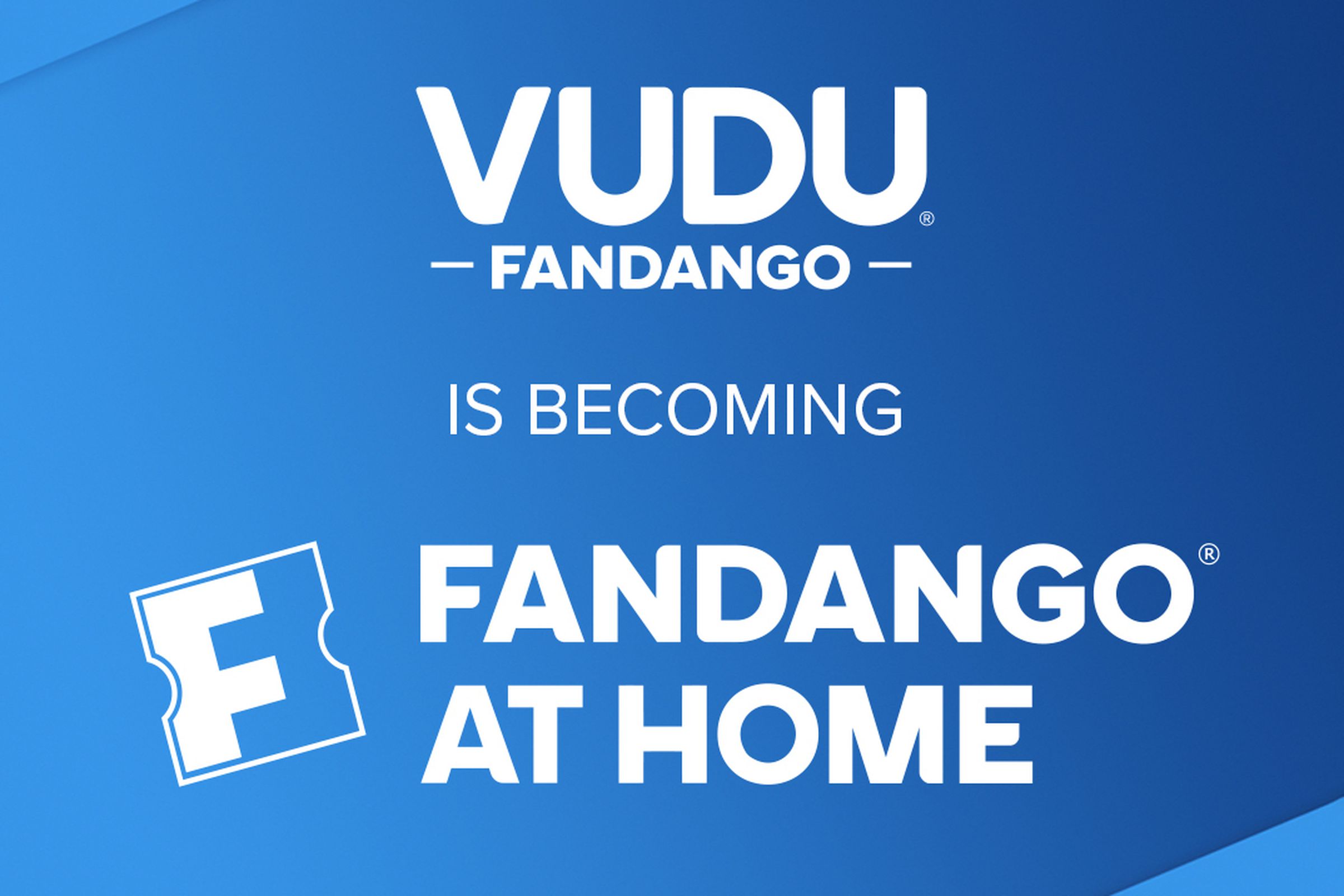 An image announcing Vudu’s rebranding to Fandango at Home.