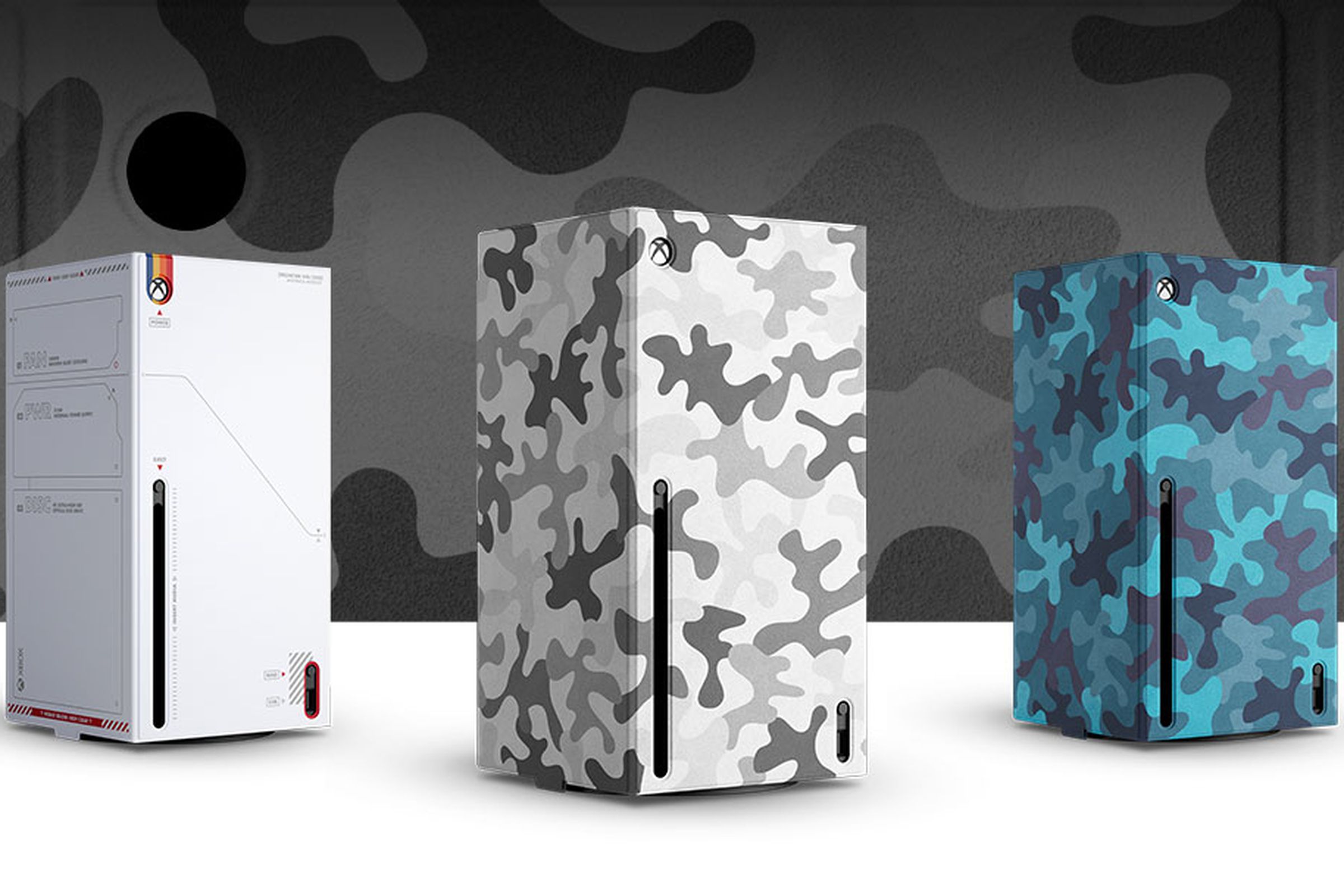 Starfield and camo console wraps for Xbox Series X