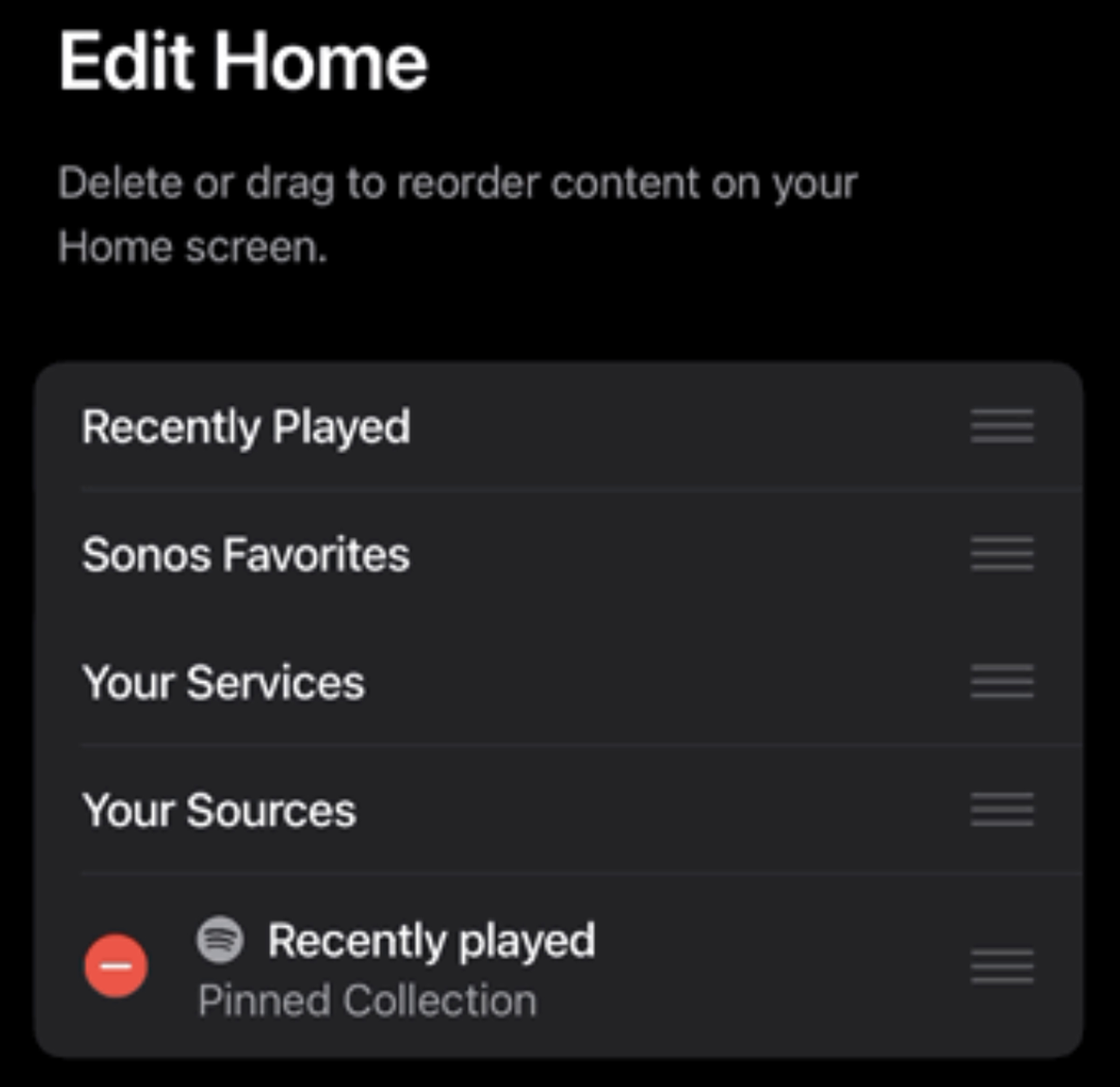 A screenshot of the redesigned Sonos app.