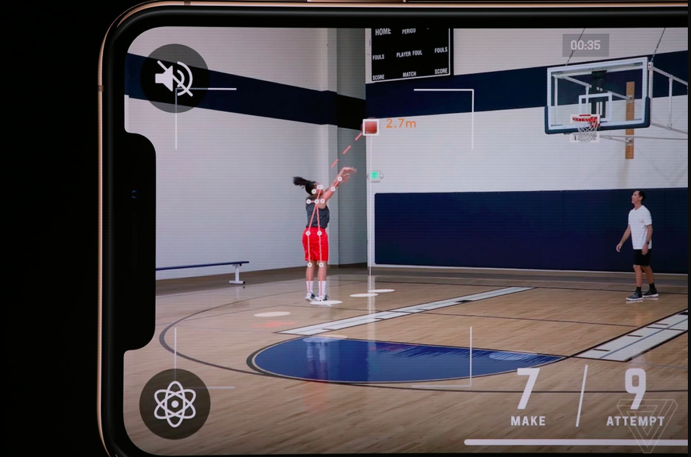 Faster processing with the Neural Engine will enable new app functionality, like Homecourt, which analyzes your basketball game in real time. 