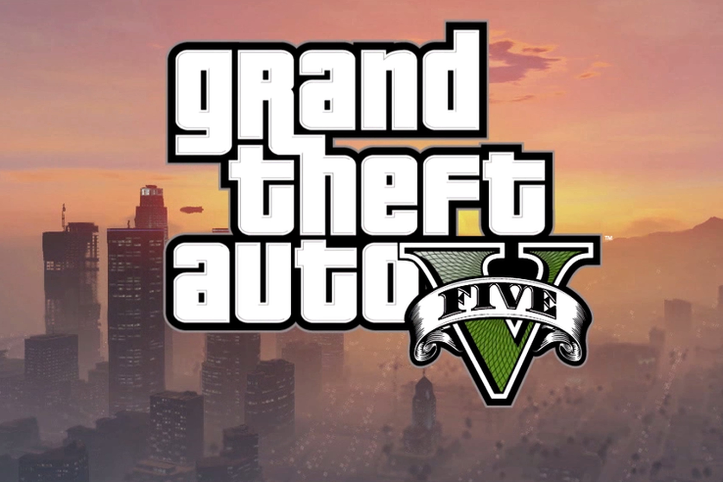 Grand Theft Auto V logo with background