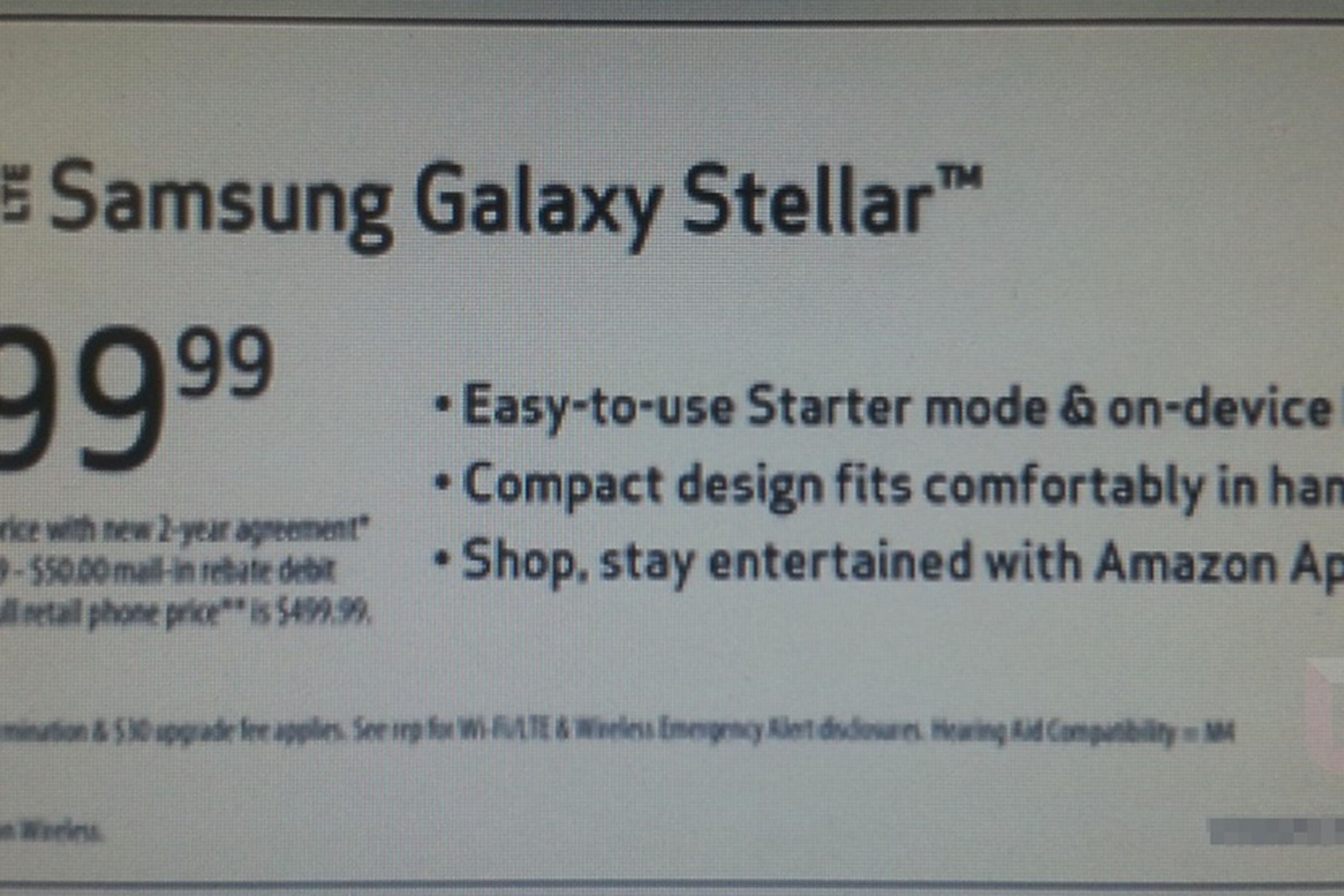 Samsung Galaxy Stellar leaked slide