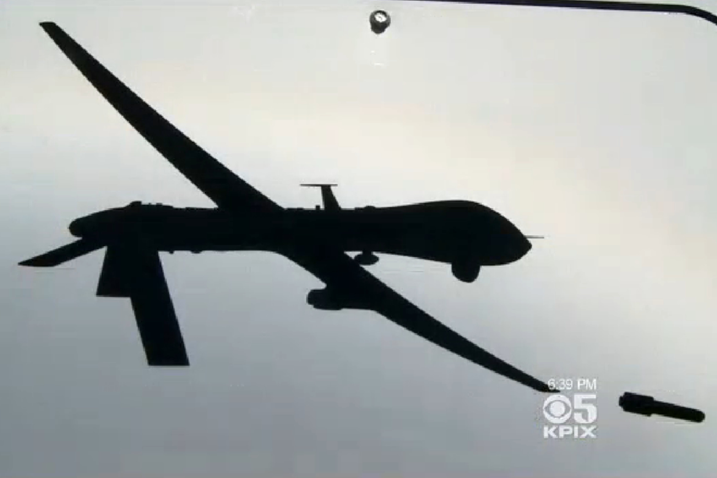 drone strike sign california (CBS KPIX 5)