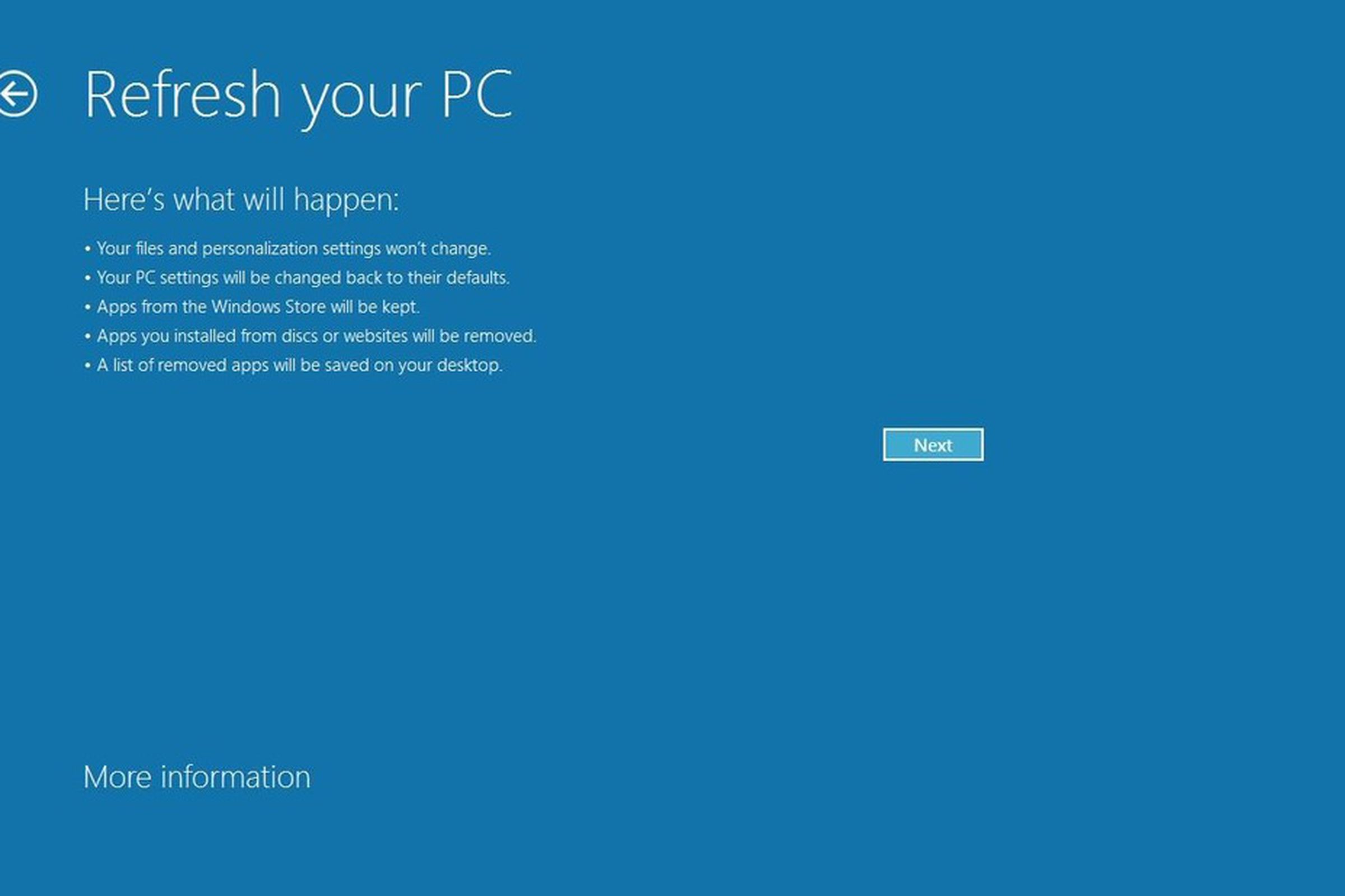 Windows 8 refresh PC