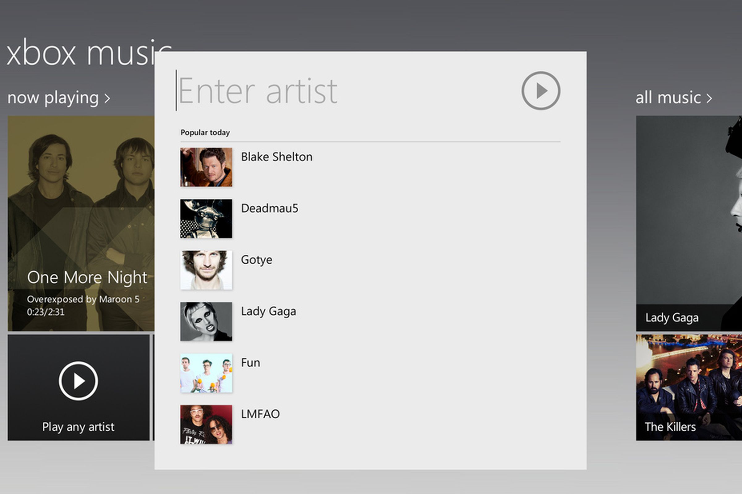 Xbox Music Enter Artist EMBARGOED
