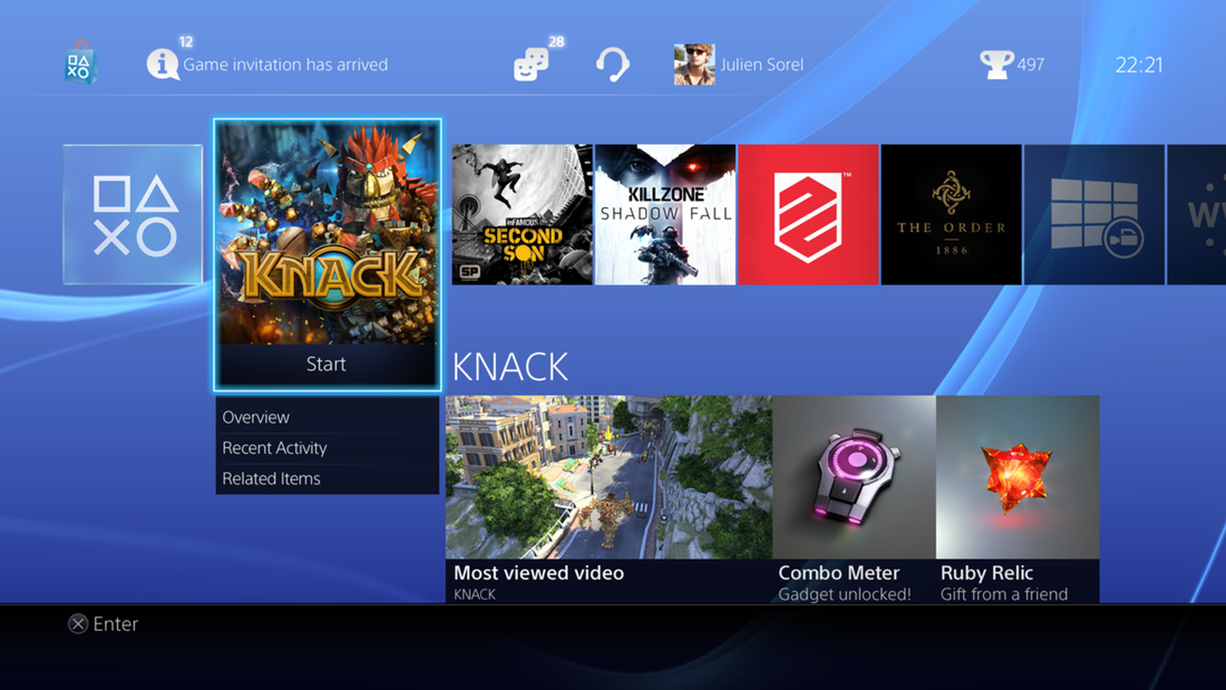 PlayStation 4 UI screenshots