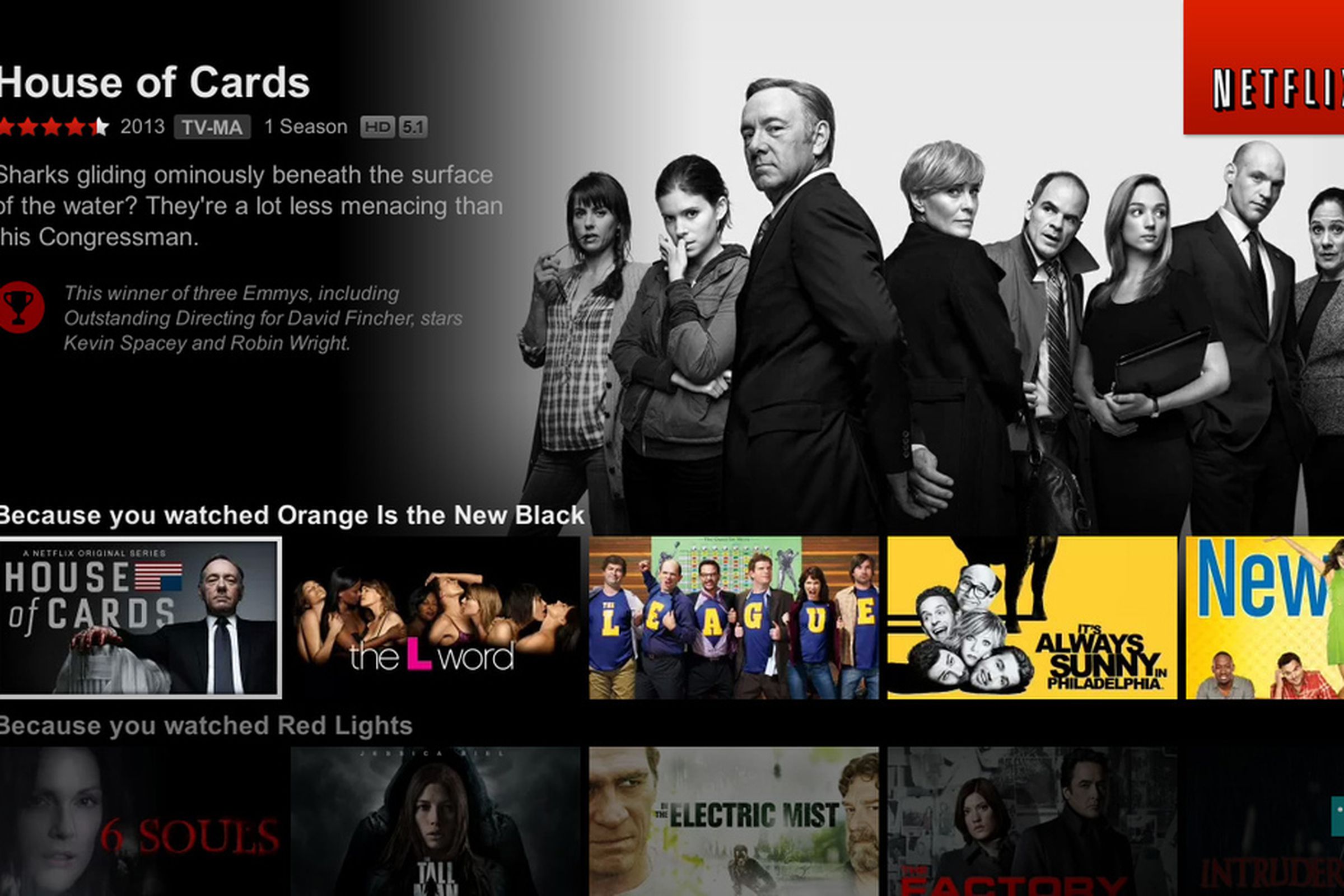 Netflix redesigned user interface