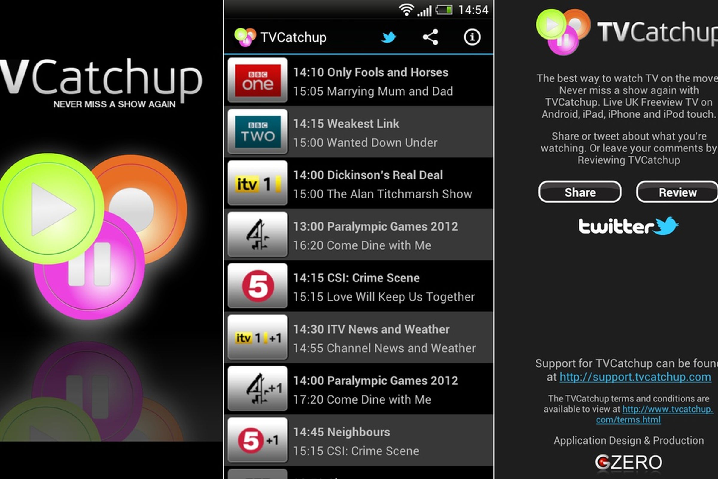 TVCatchup Android app