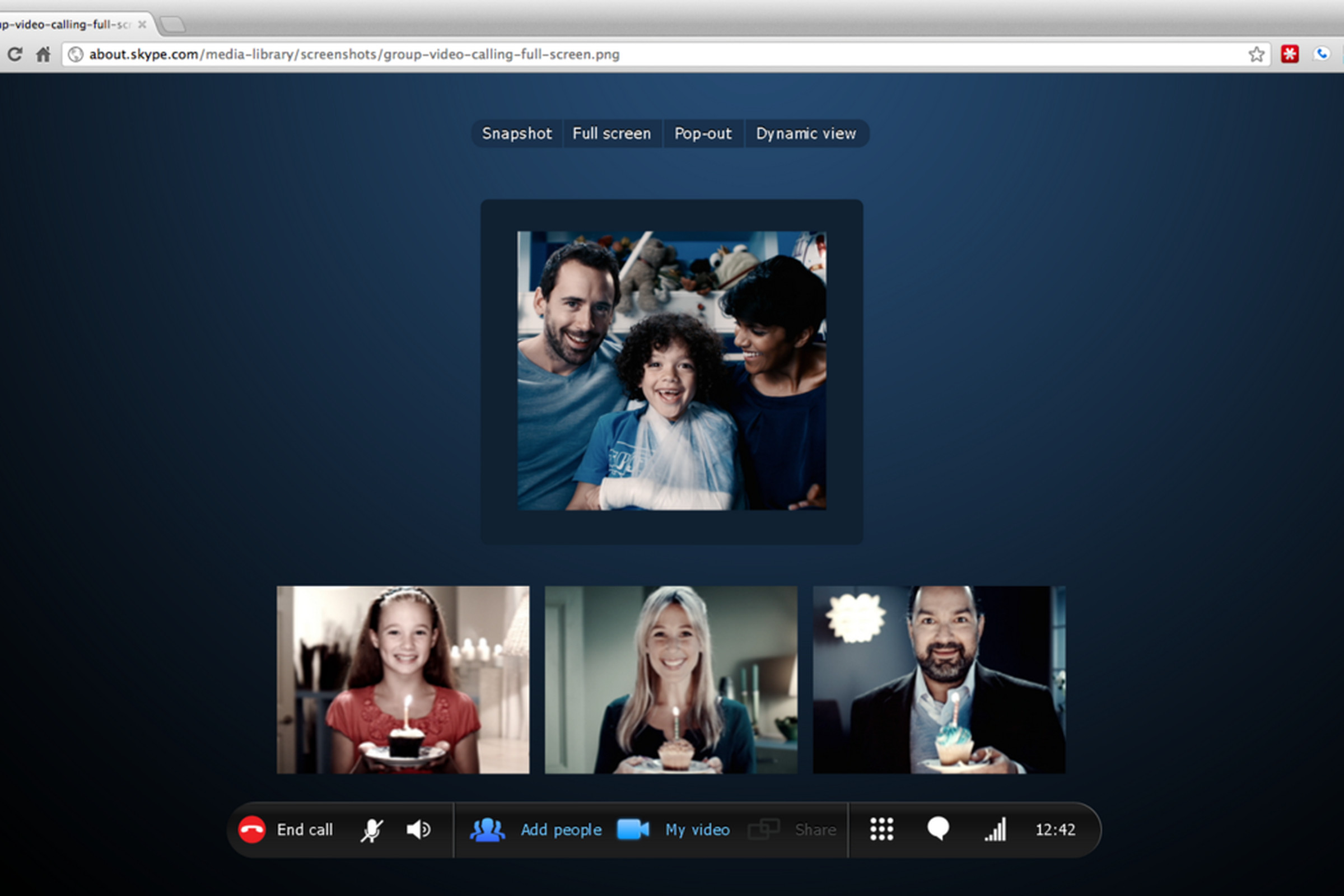 Skype Chrome browser mock-up
