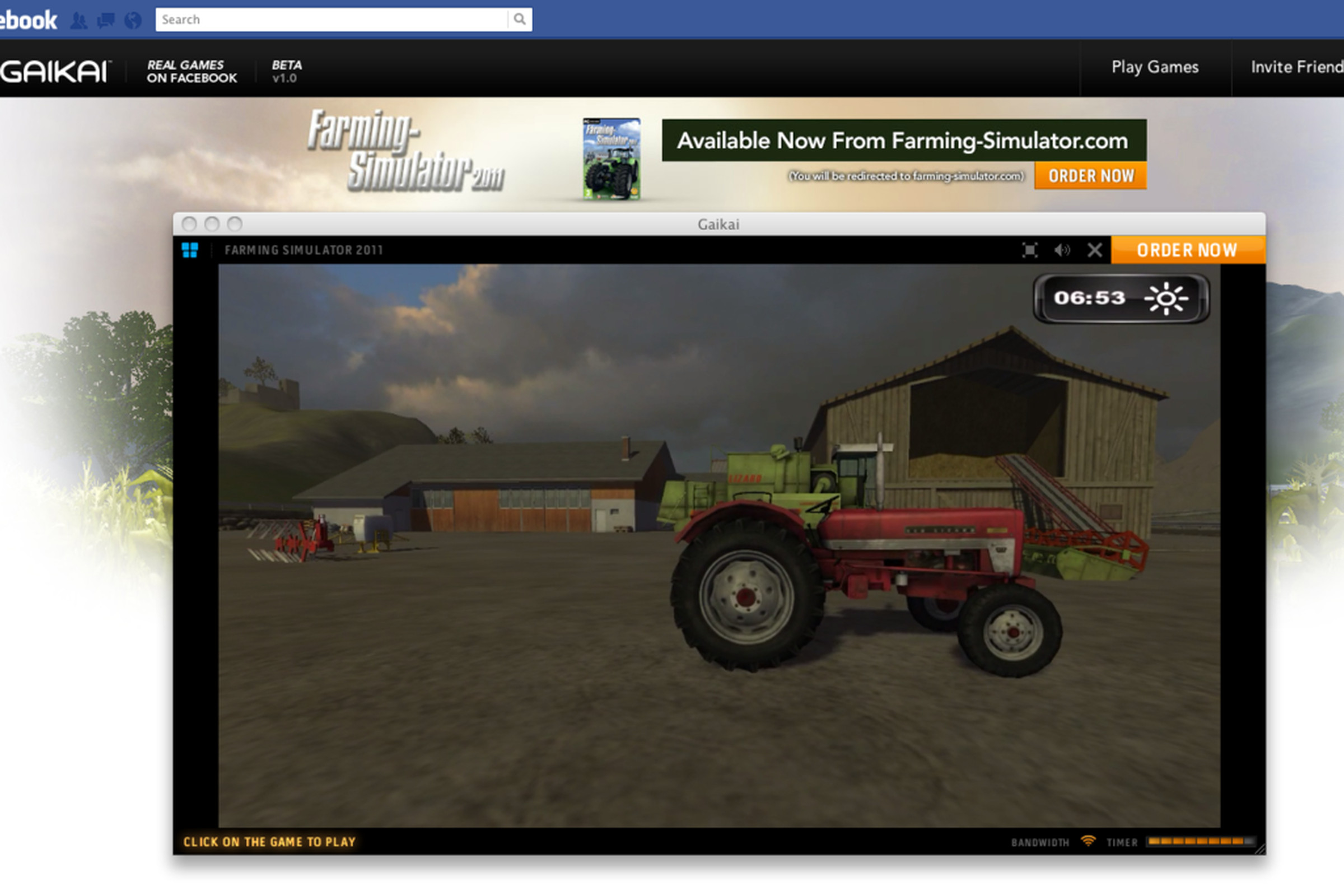 Gaikai Facebook Farming Simulator 2011
