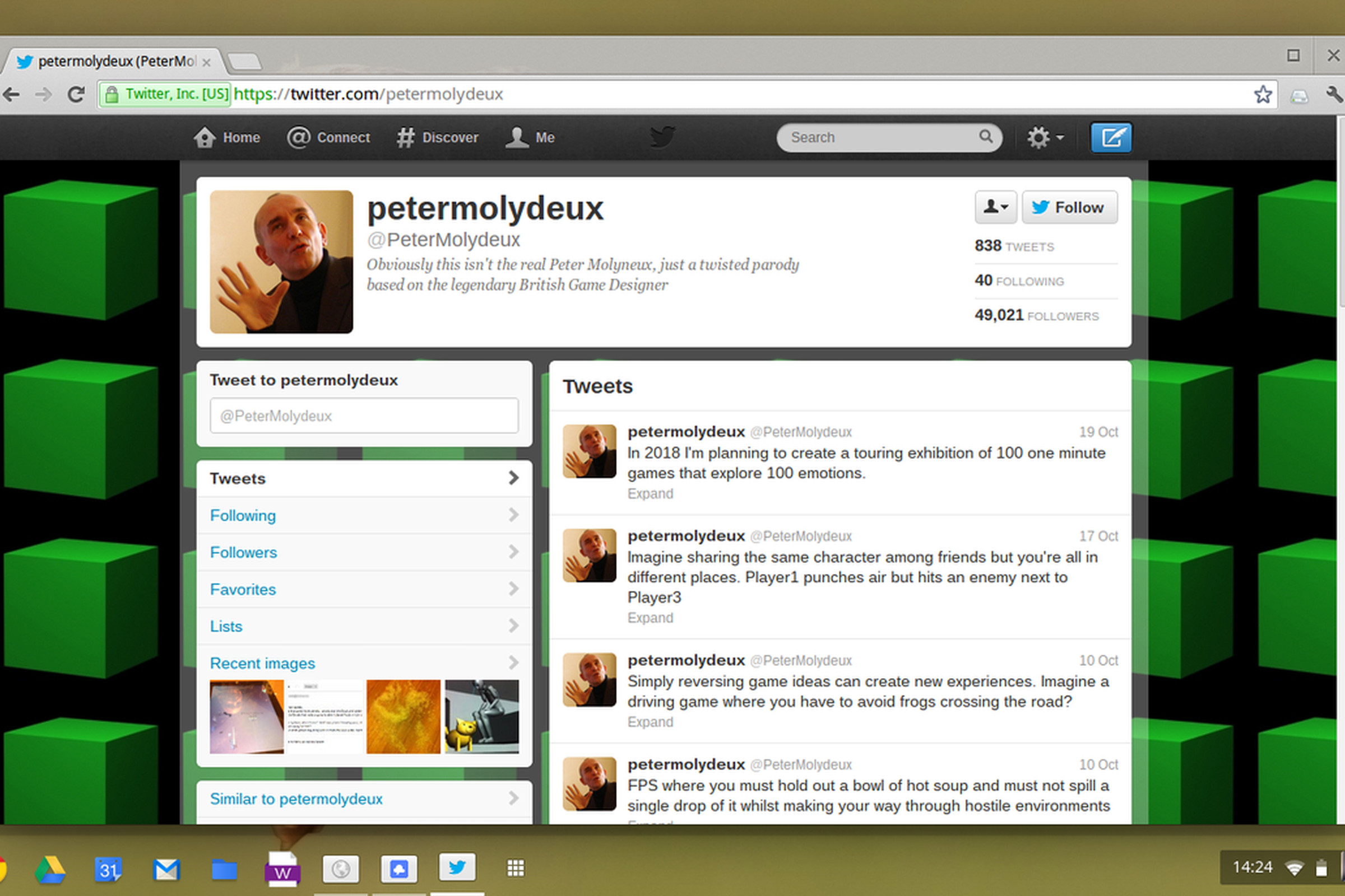 Peter Molydeux Twitter account