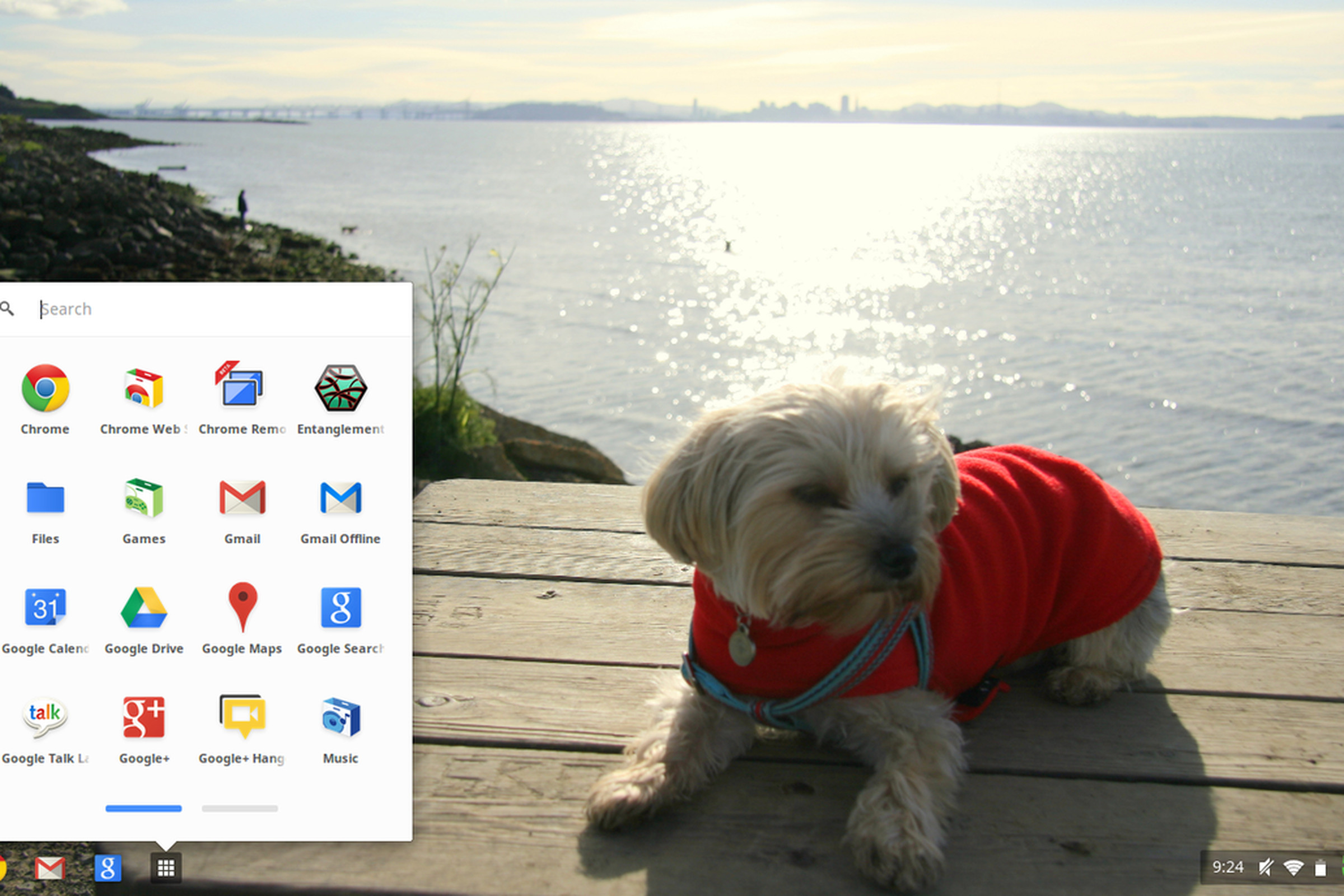 Chrome OS apps list desktop background