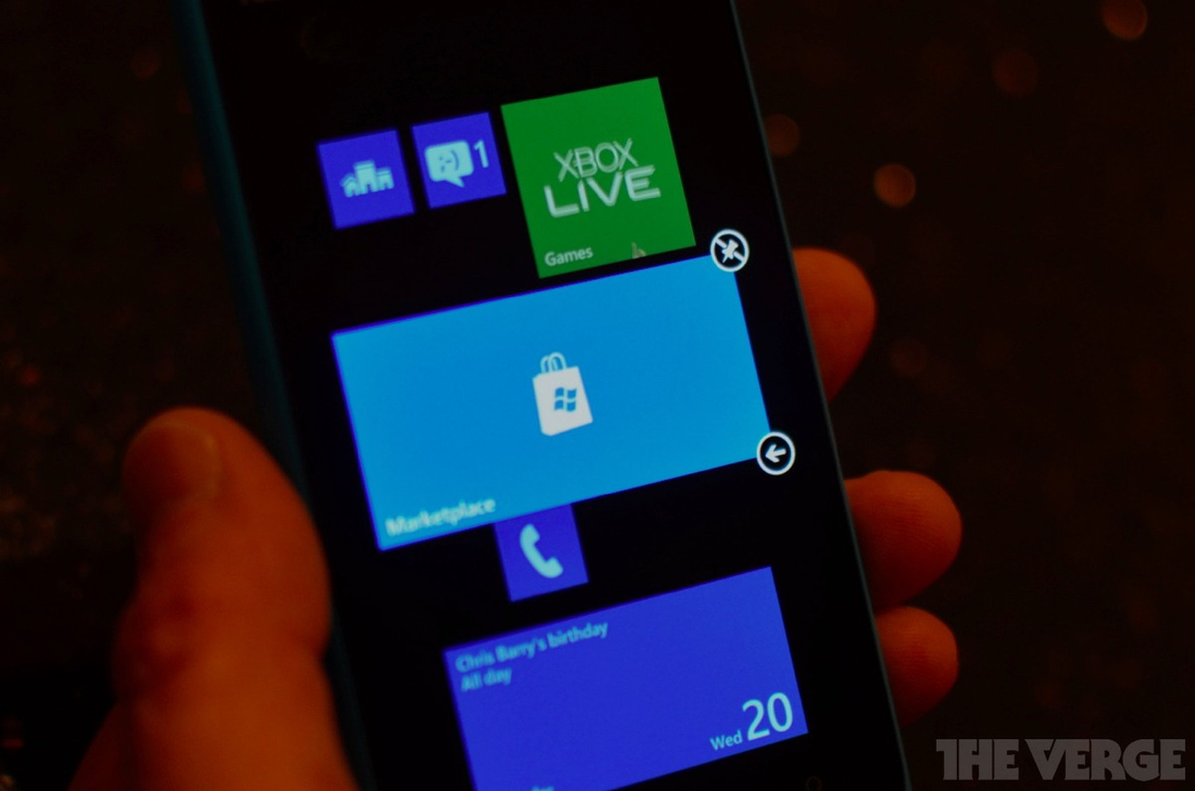 Nokia Lumia 900 with Windows Phone 7.8 Start Screen