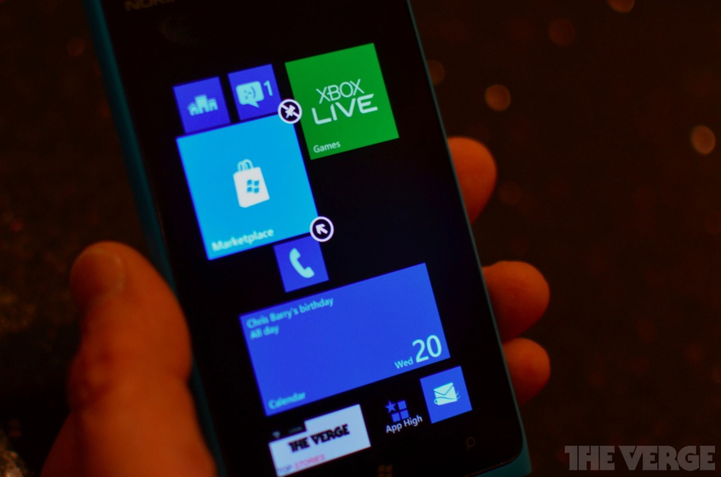 Nokia Lumia 900 with Windows Phone 7.8 Start Screen