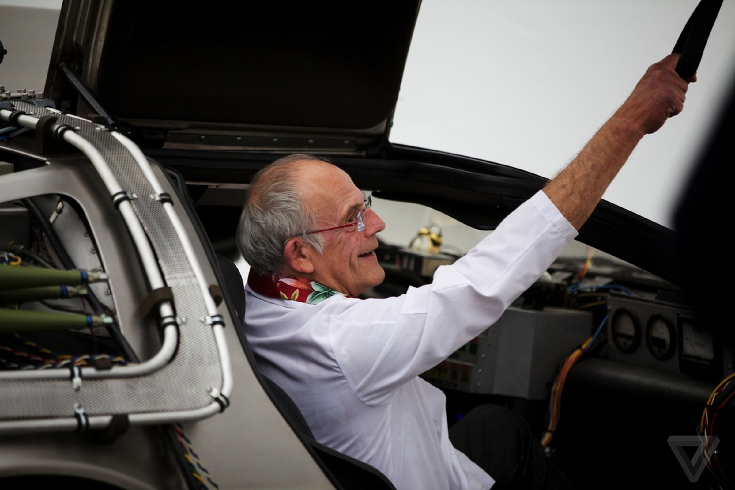 Christopher Lloyd and the DeLorean pictures