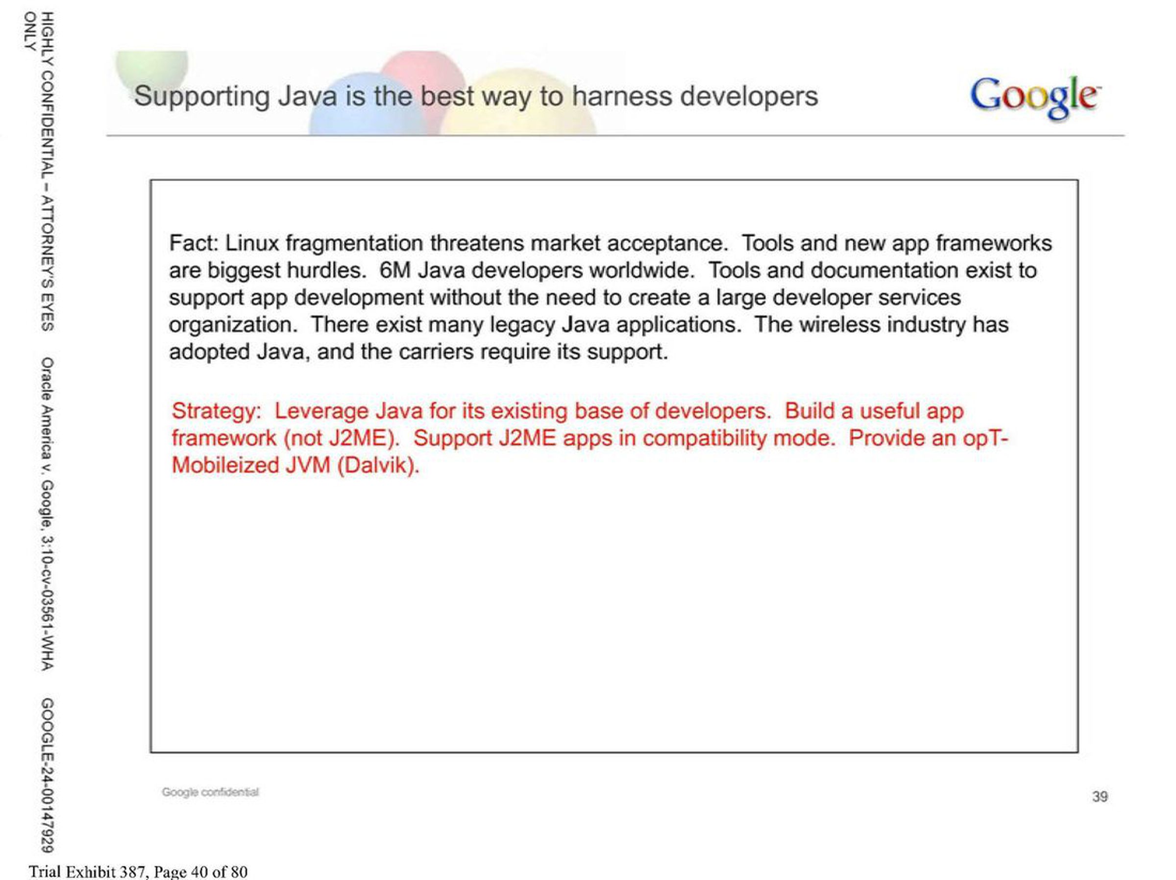 Google's slides sent to T-Mobile in November 2006