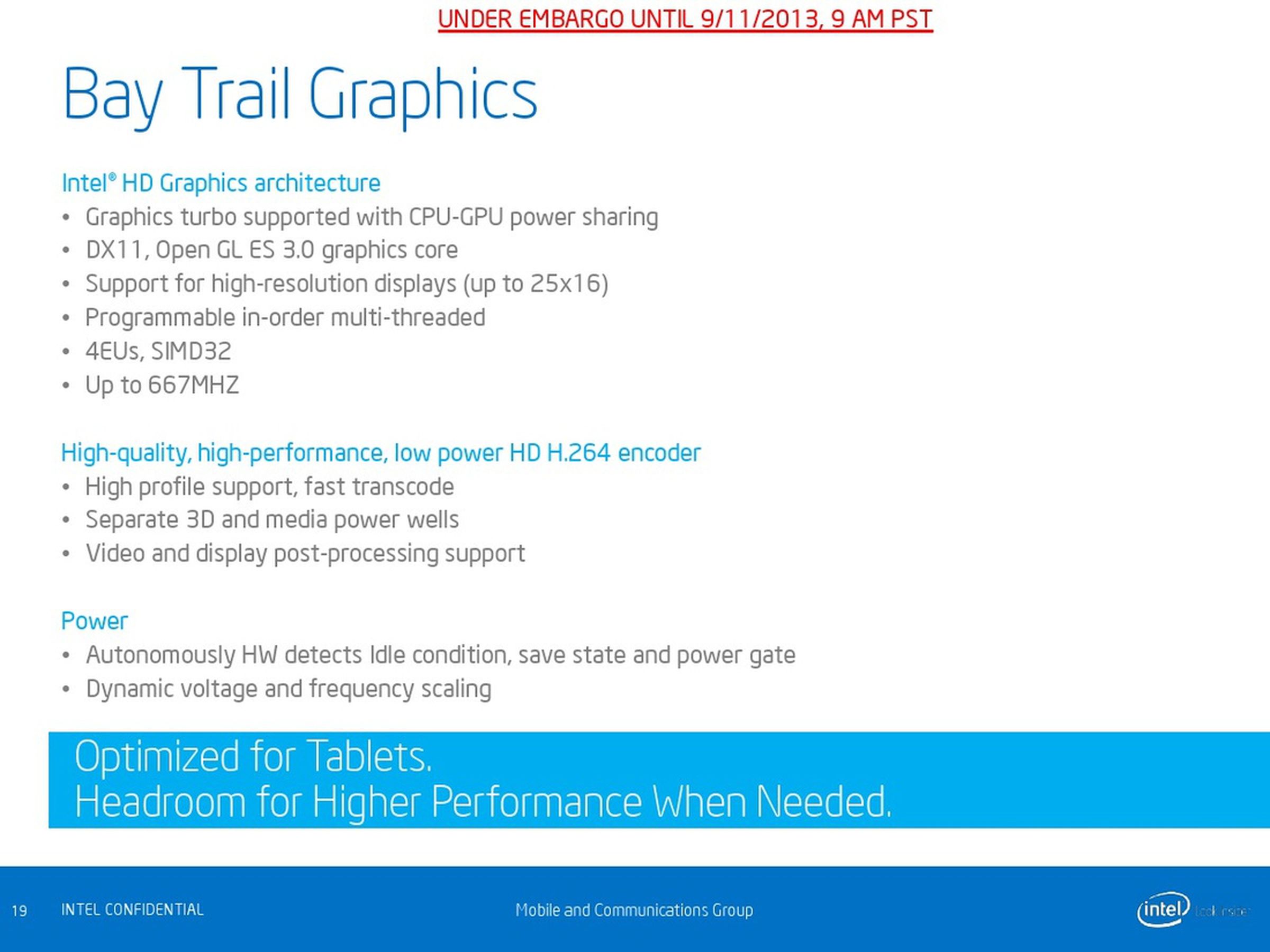 Intel Bay Trail slide deck