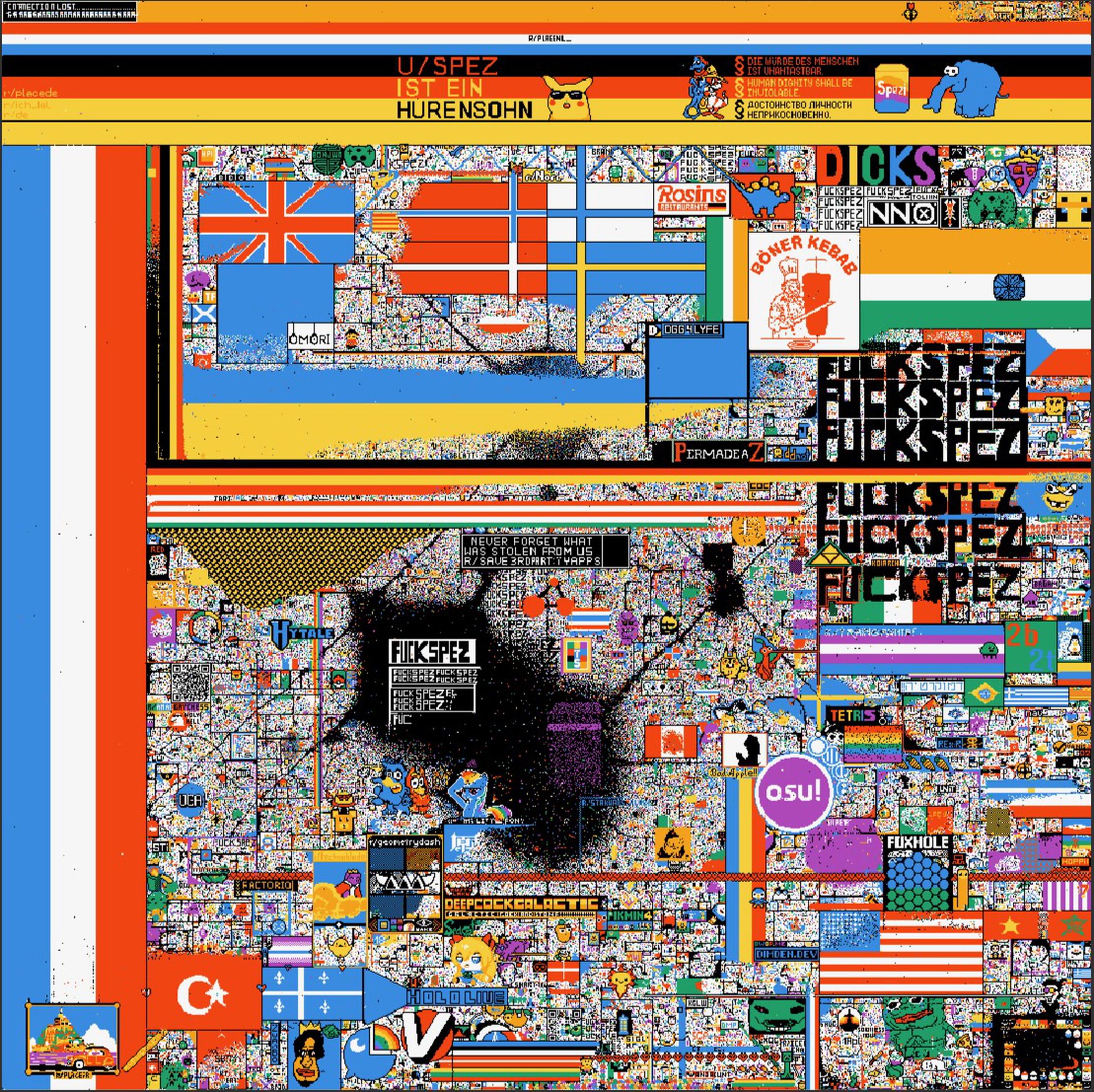 An image of the r/Place canvas.