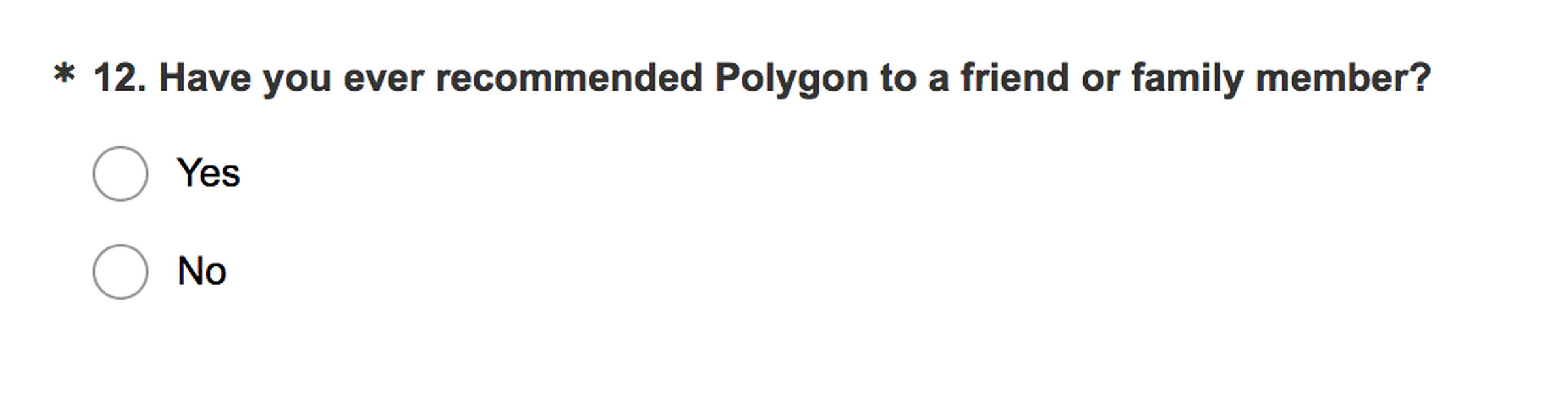 Sample of a survey question from a Polygon.com survey