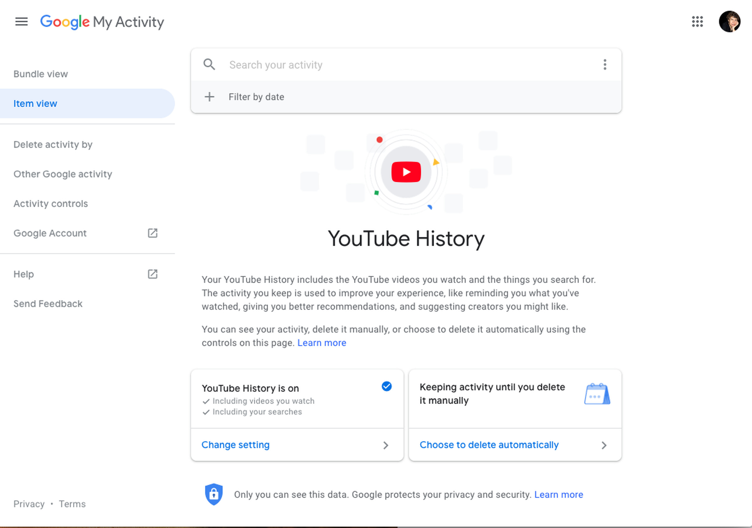 Auto-delete YouTube history