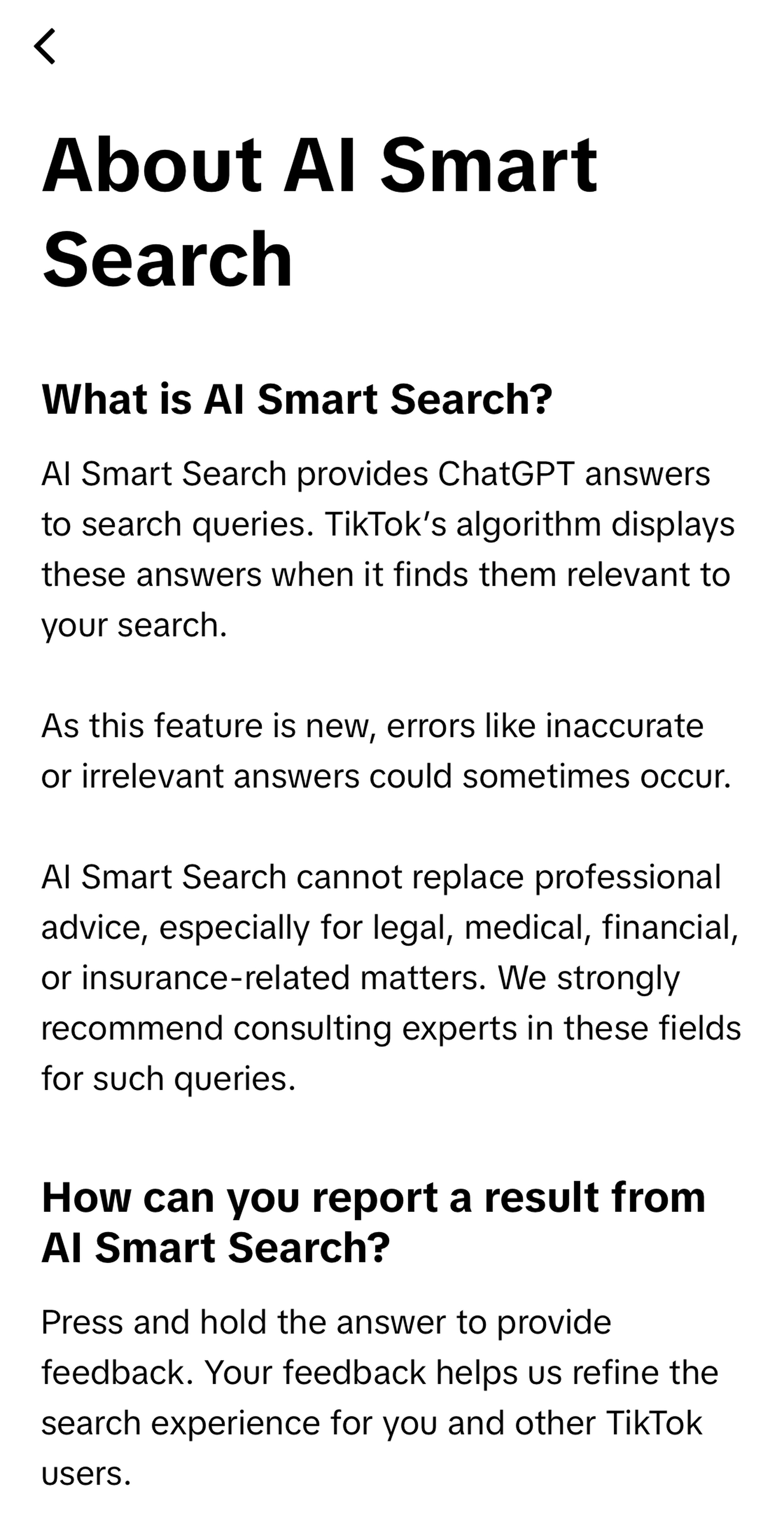 TikTok’s AI search results page say the material is from ChatGPT and the algorithm displays the answers when they are relevant to a search.