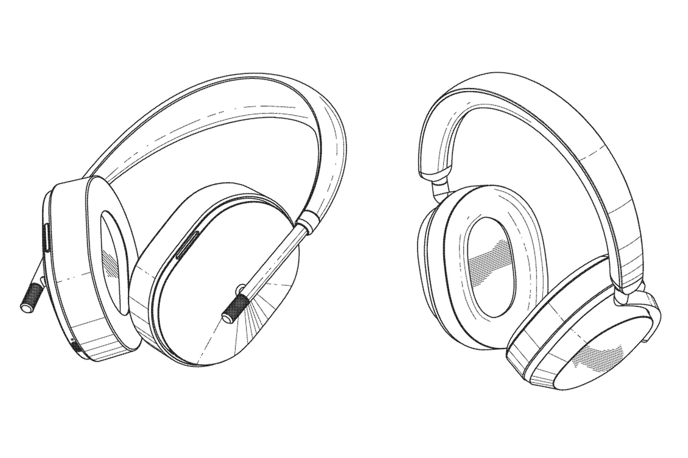 A couple of possible headphone designs are shown off in the patent.