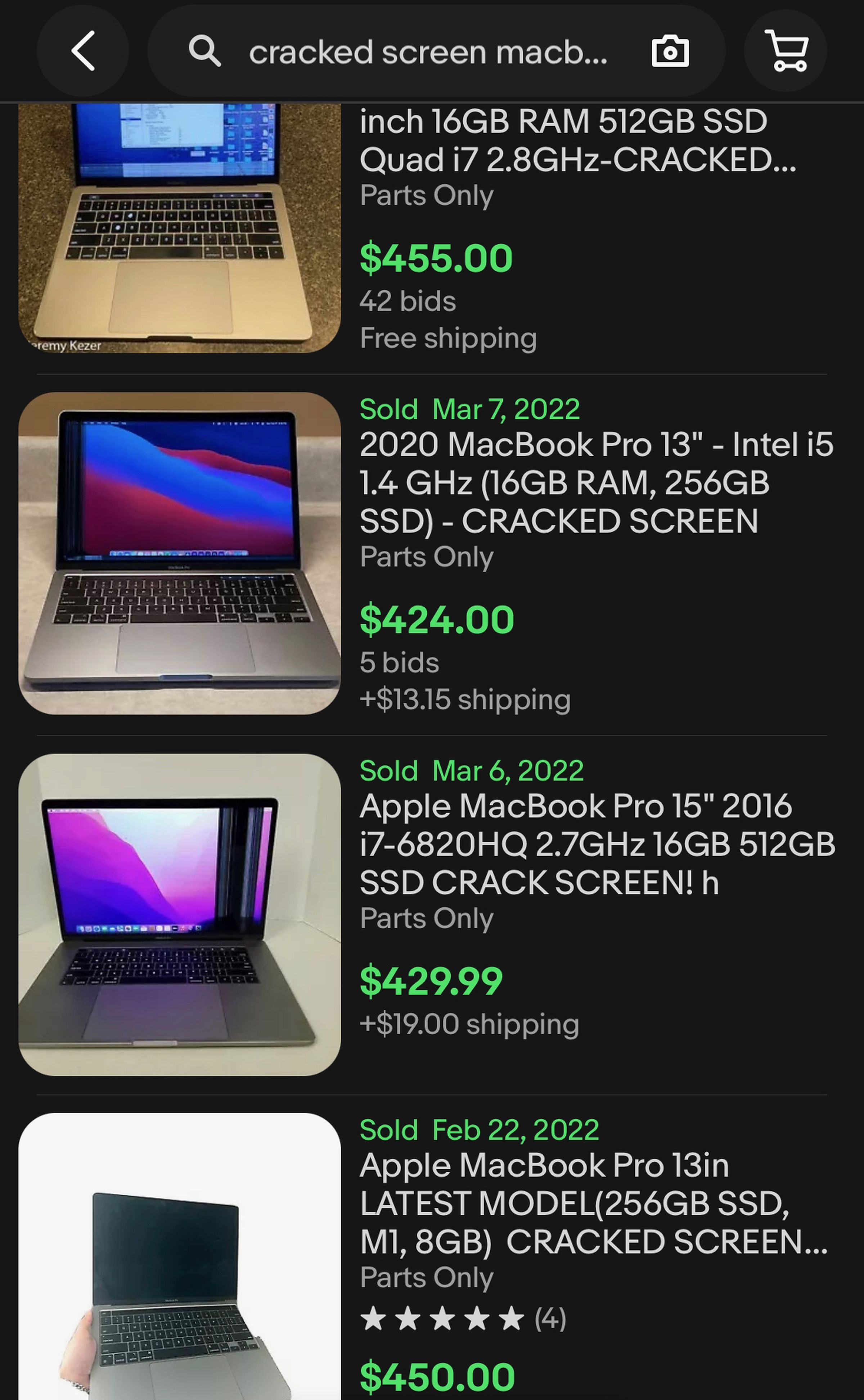 You can find plenty of MacBooks on eBay that have broken screens but are otherwise completely functional.