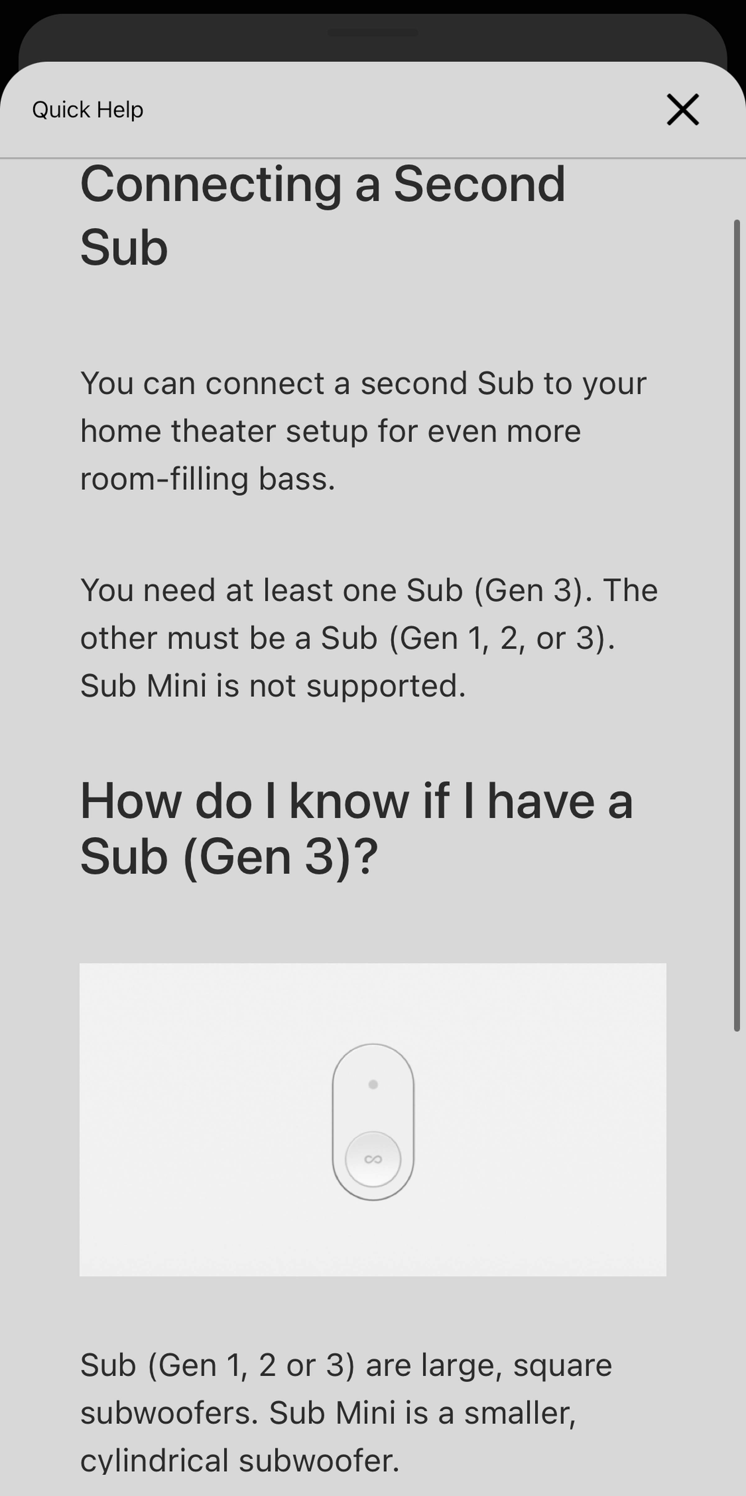 The Sonos iPhone app directly mentions the unannounced Sub Mini.