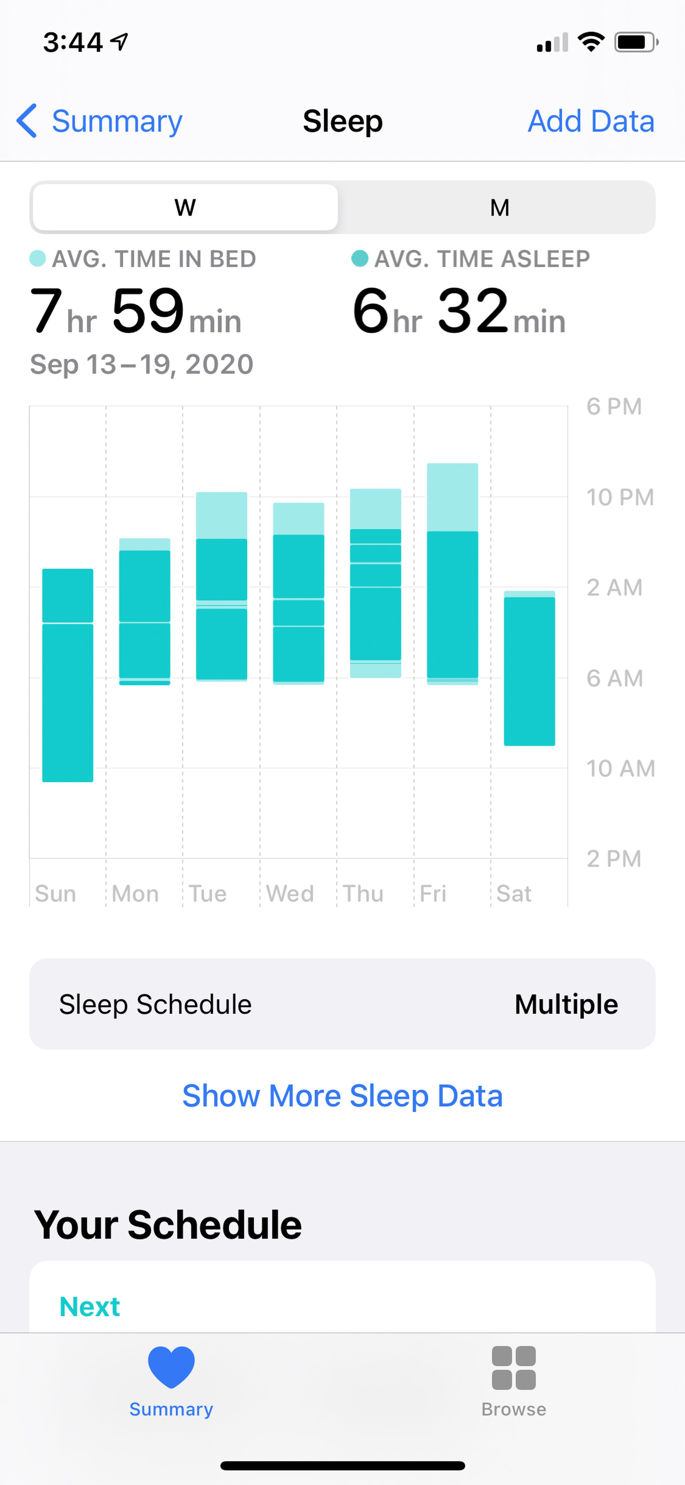 The new sleep tracking feature doesn’t provide a ton of data.