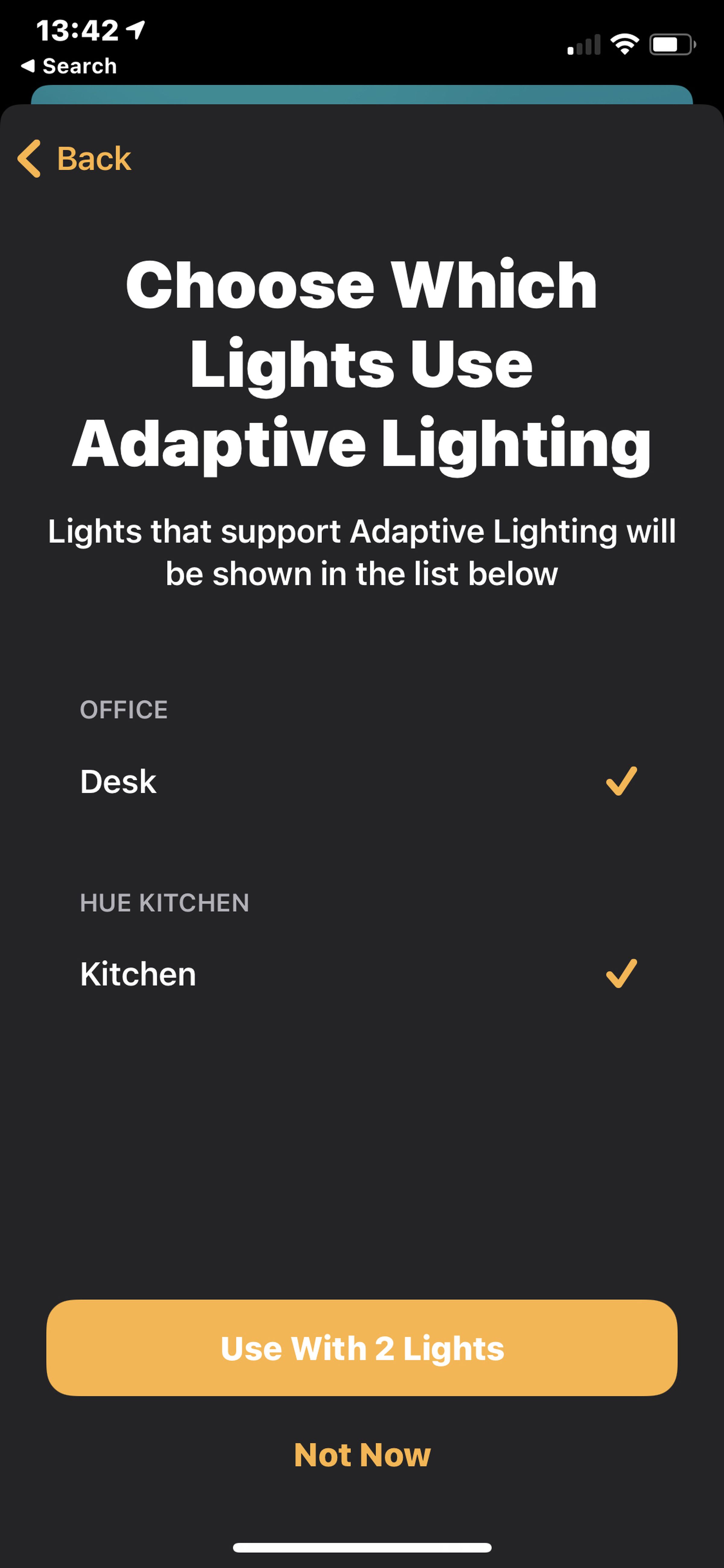Philips Hue White & Color Ambiance and White Ambiance lights can use the feature.