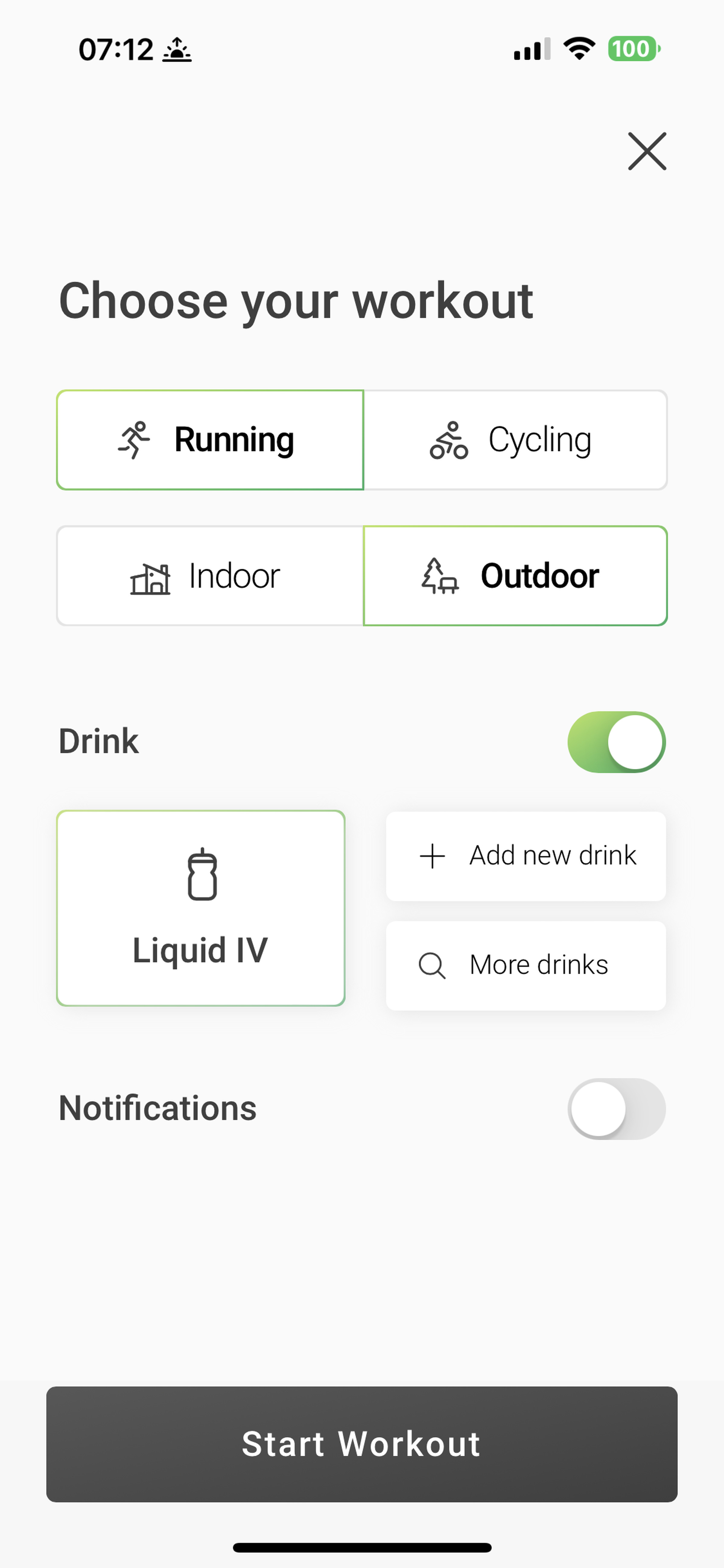 <em>The app is fairly simple, but I found the hydration beverage chart helpful.</em>