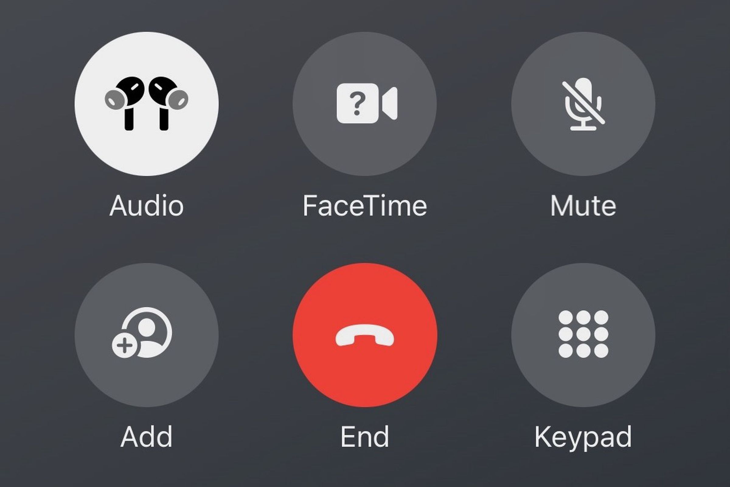 The call screen buttons in iOS 17’s sixth developer beta.