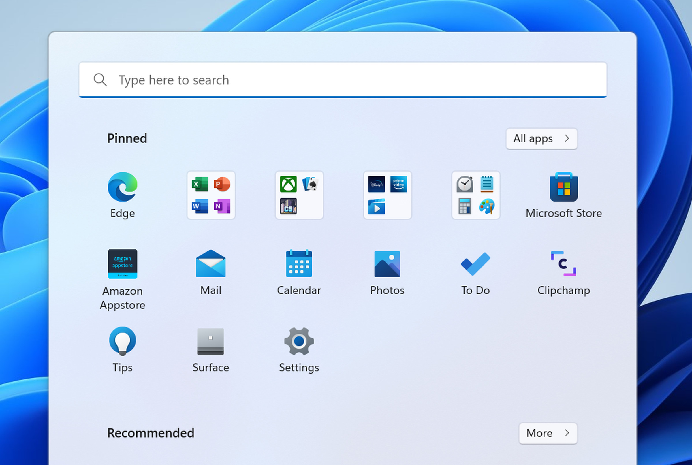 Windows 11’s new Start menu folders.