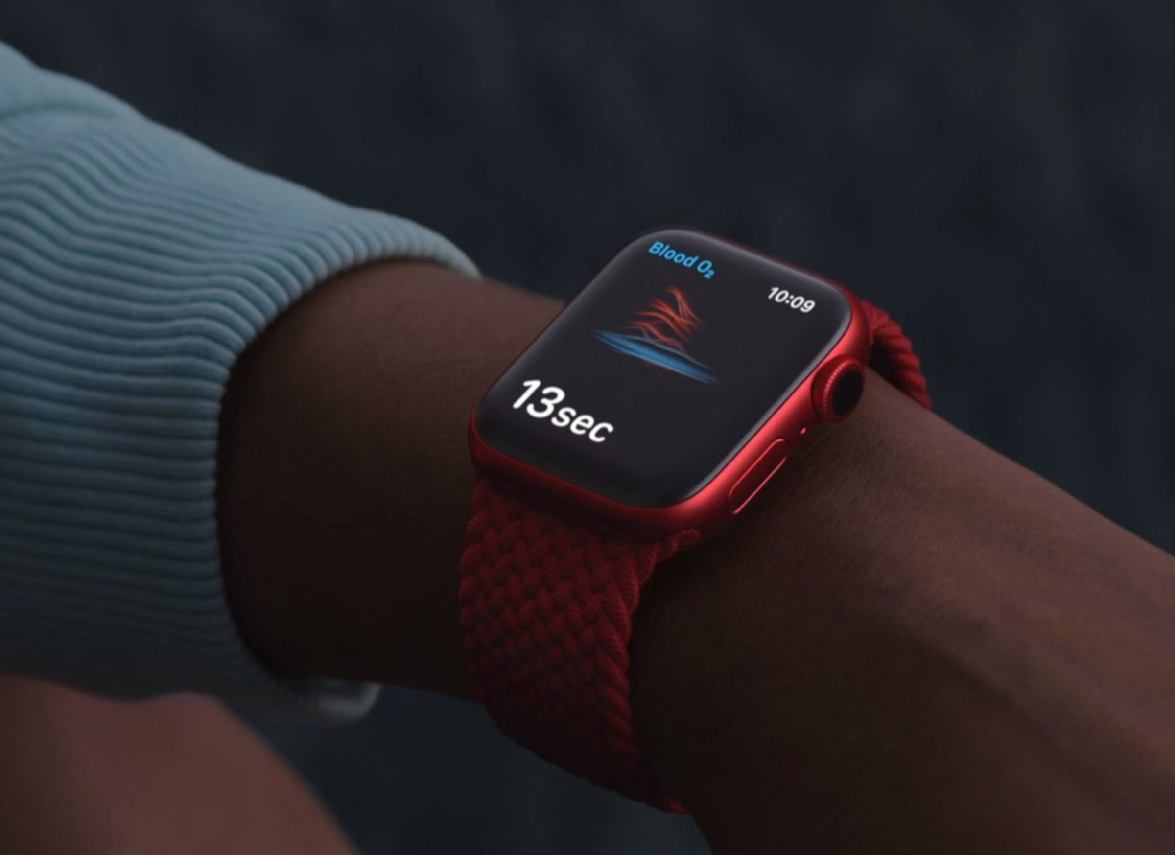 A Product (RED) version of the Apple Watch Series 6.
