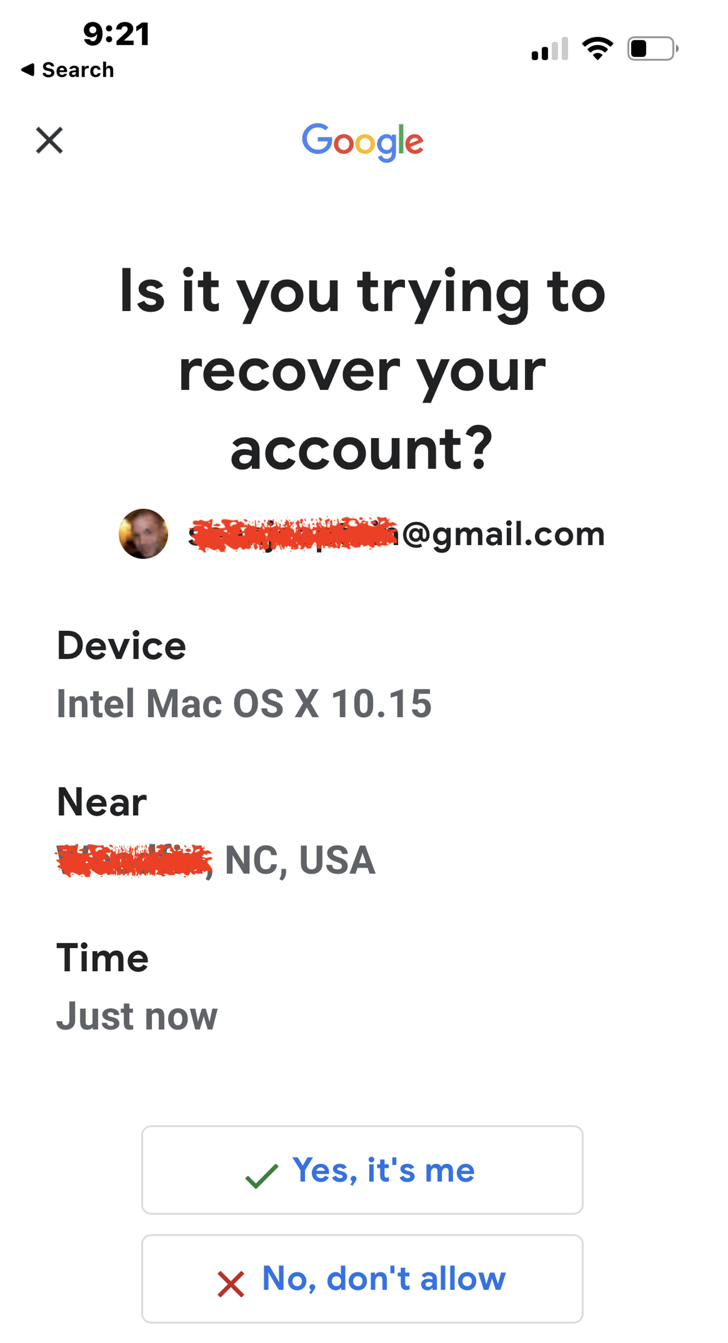 An alert, sent to a separate device, will help confirm the request is legitimate.