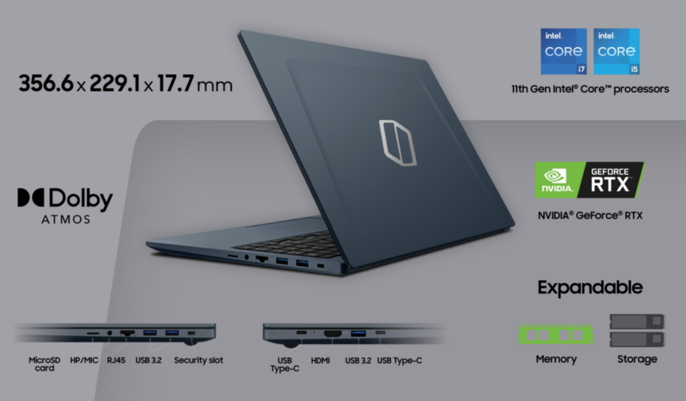Samsung’s Galaxy Book Odyssey includes a variety of ports.