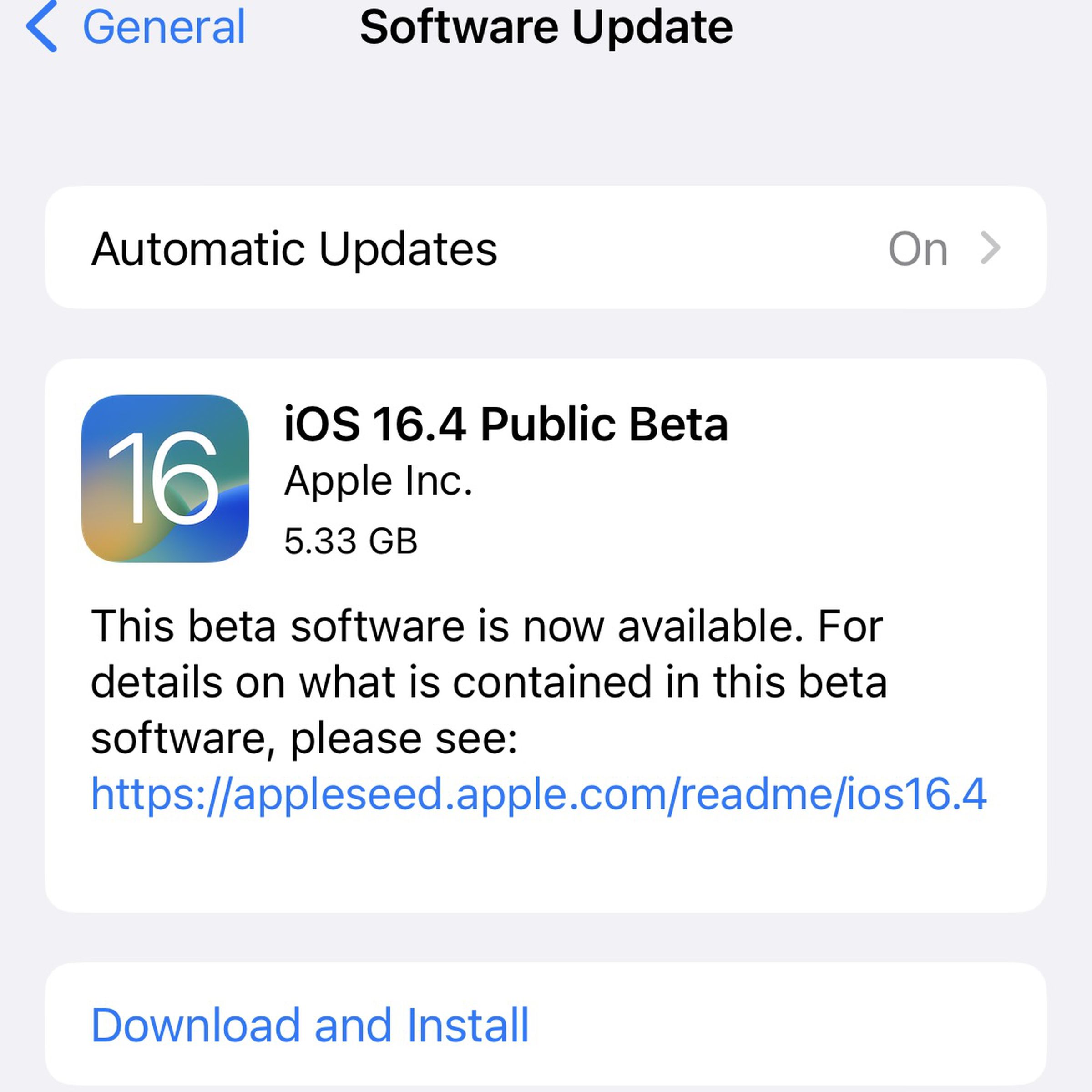 The update is available now if your device is on the public beta track.