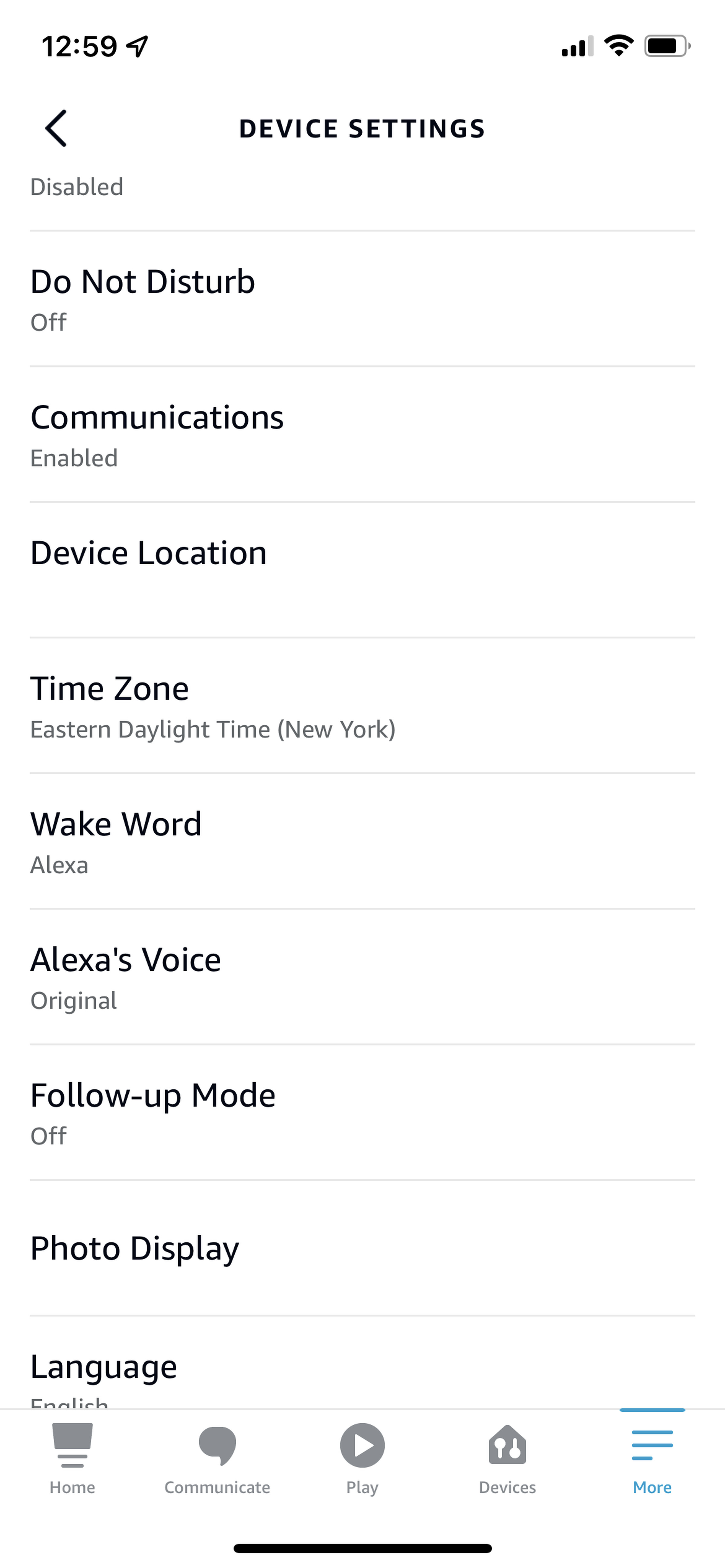 Amazon’s new “Alexa’s Voice” setting menu.