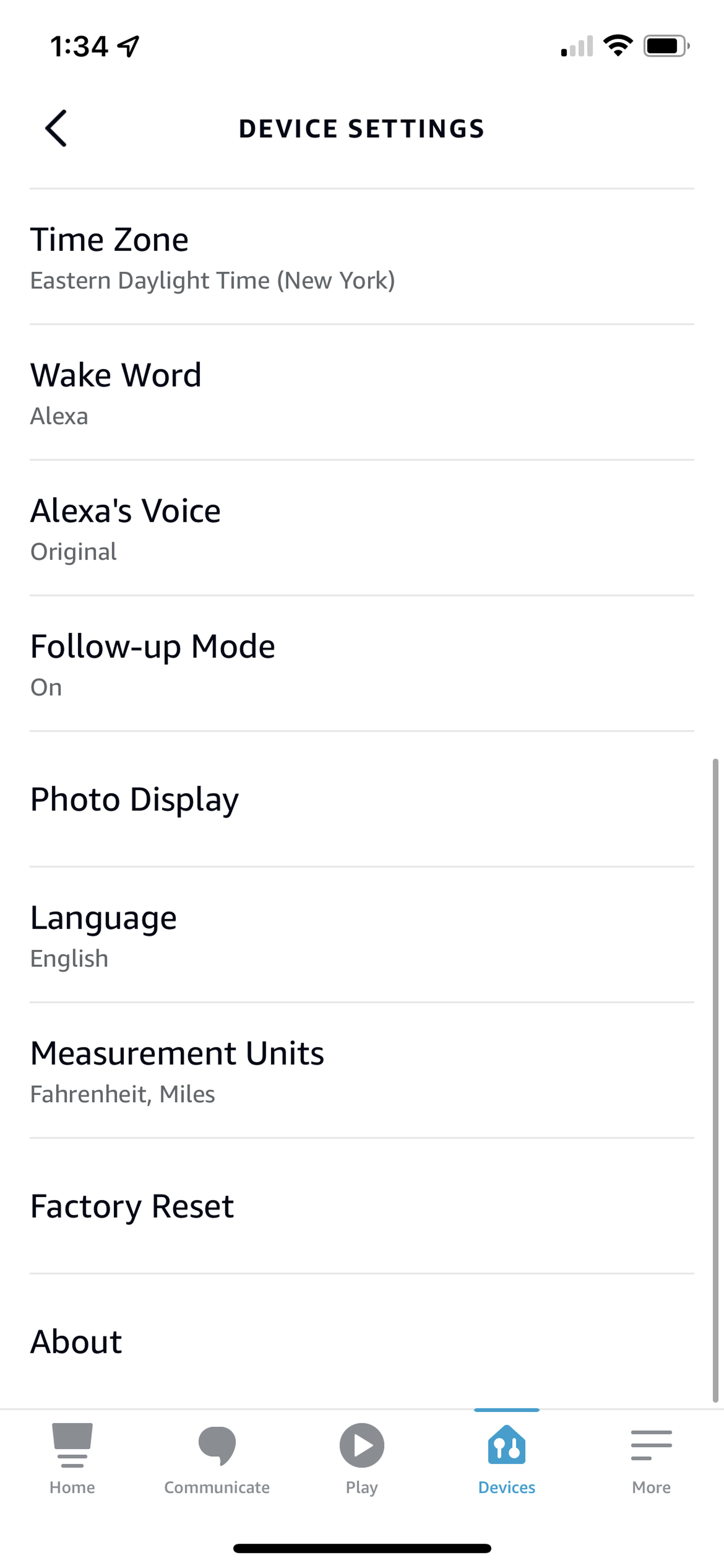 <em>Scroll down until you see Alexa’s Voice options, tap that.</em>