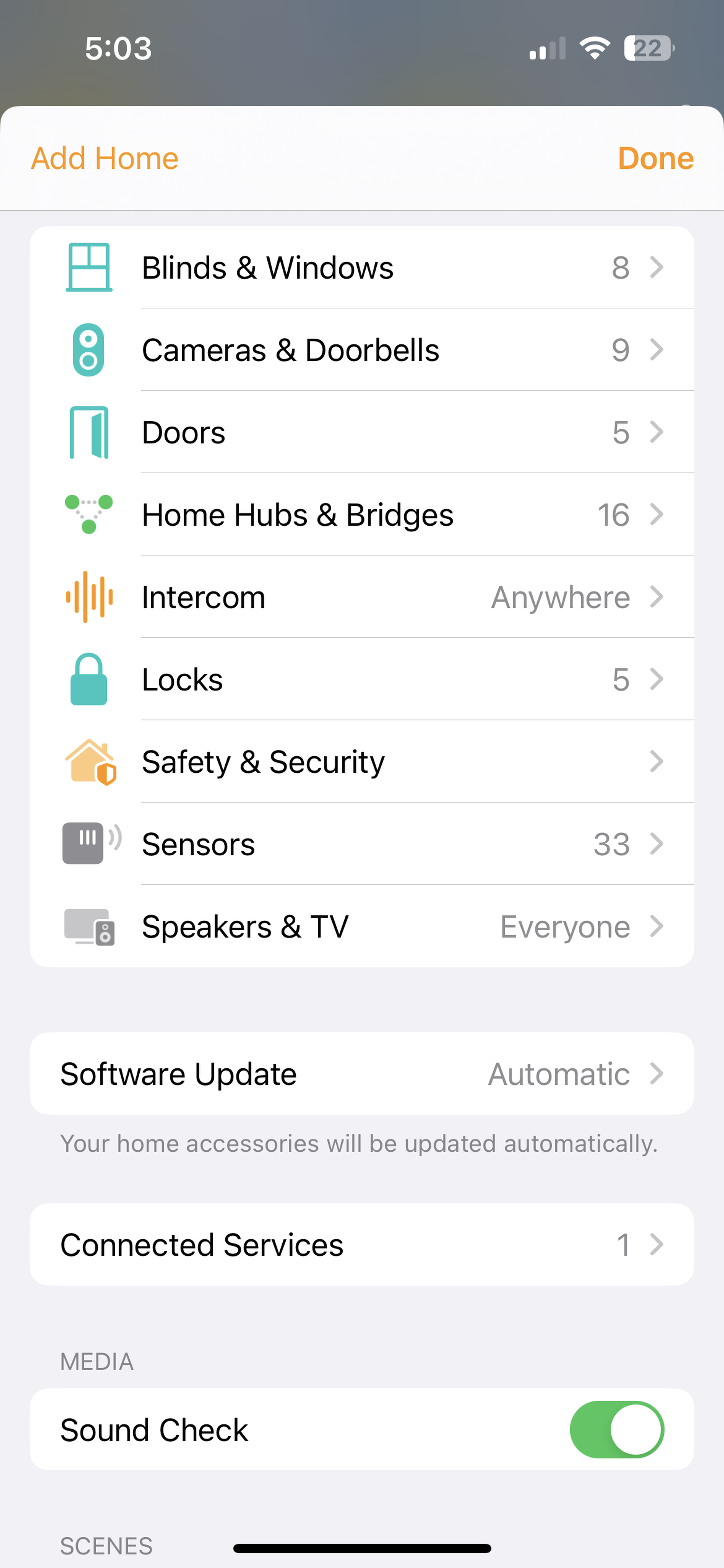 <em>The Safety &amp; Security tab is on the Home app Settings page and is where you can manage the feature.</em>