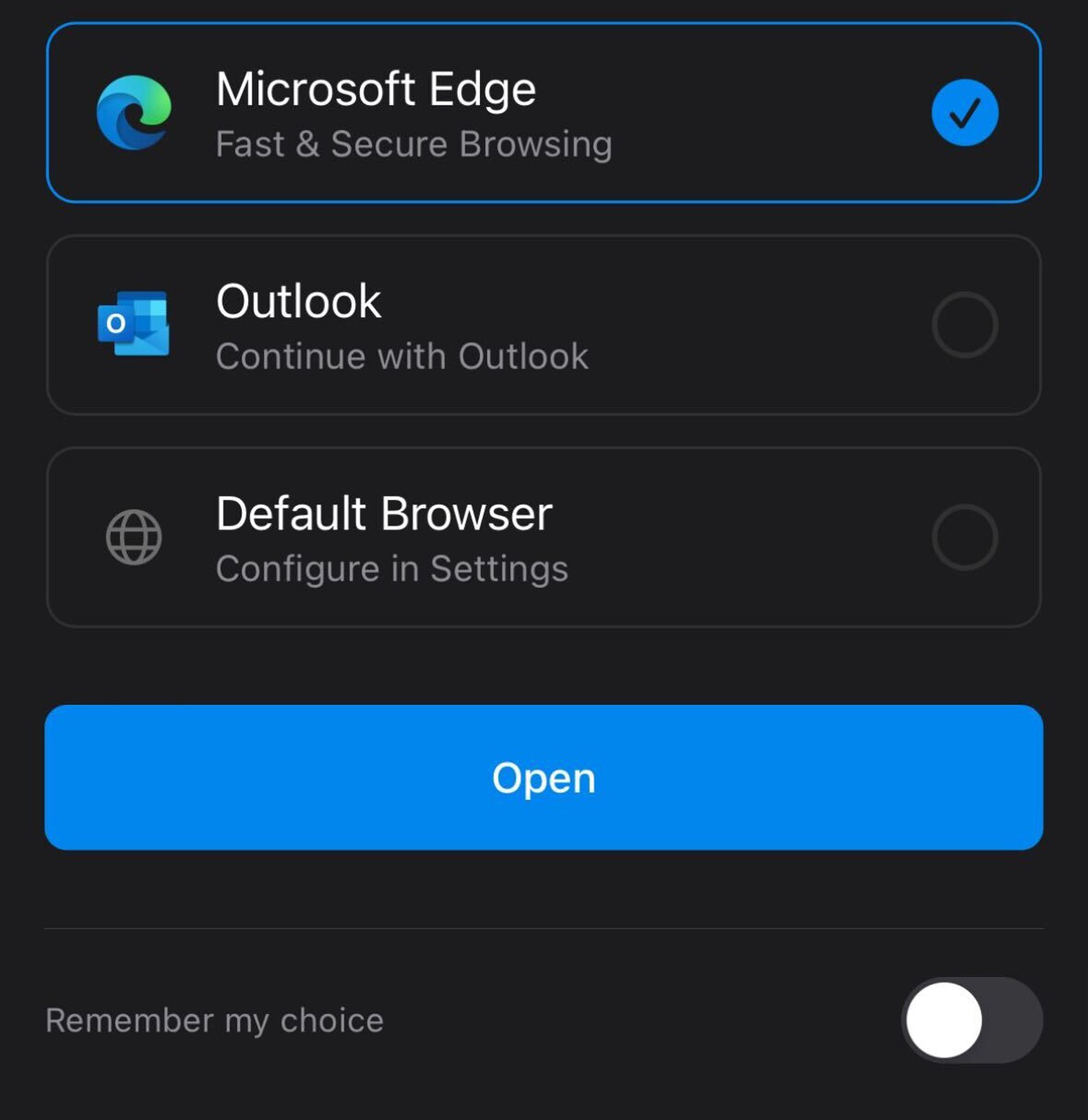 Outlook Mobile users are seeing a new Edge prompt.