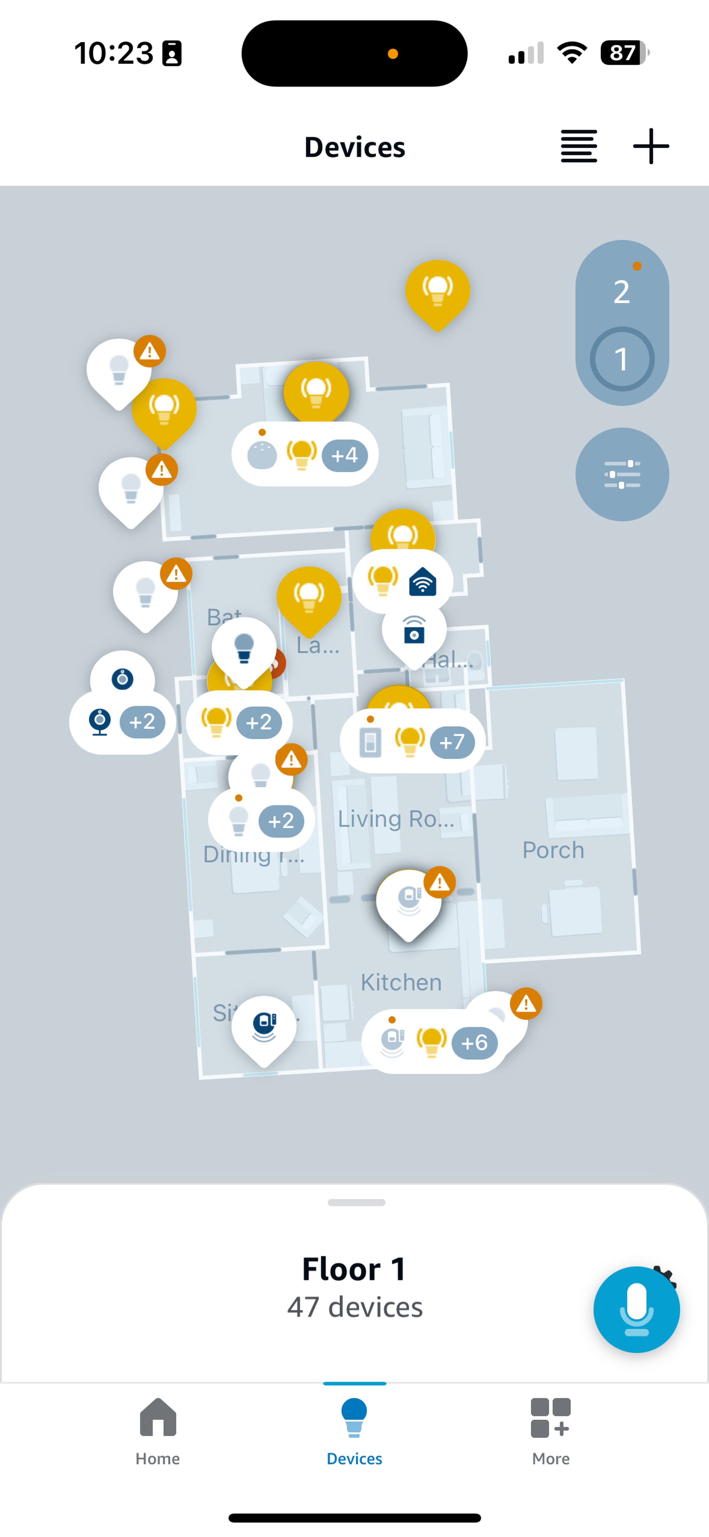 <em>Map View lets you place your connected devices on a floor plan of your home.</em>