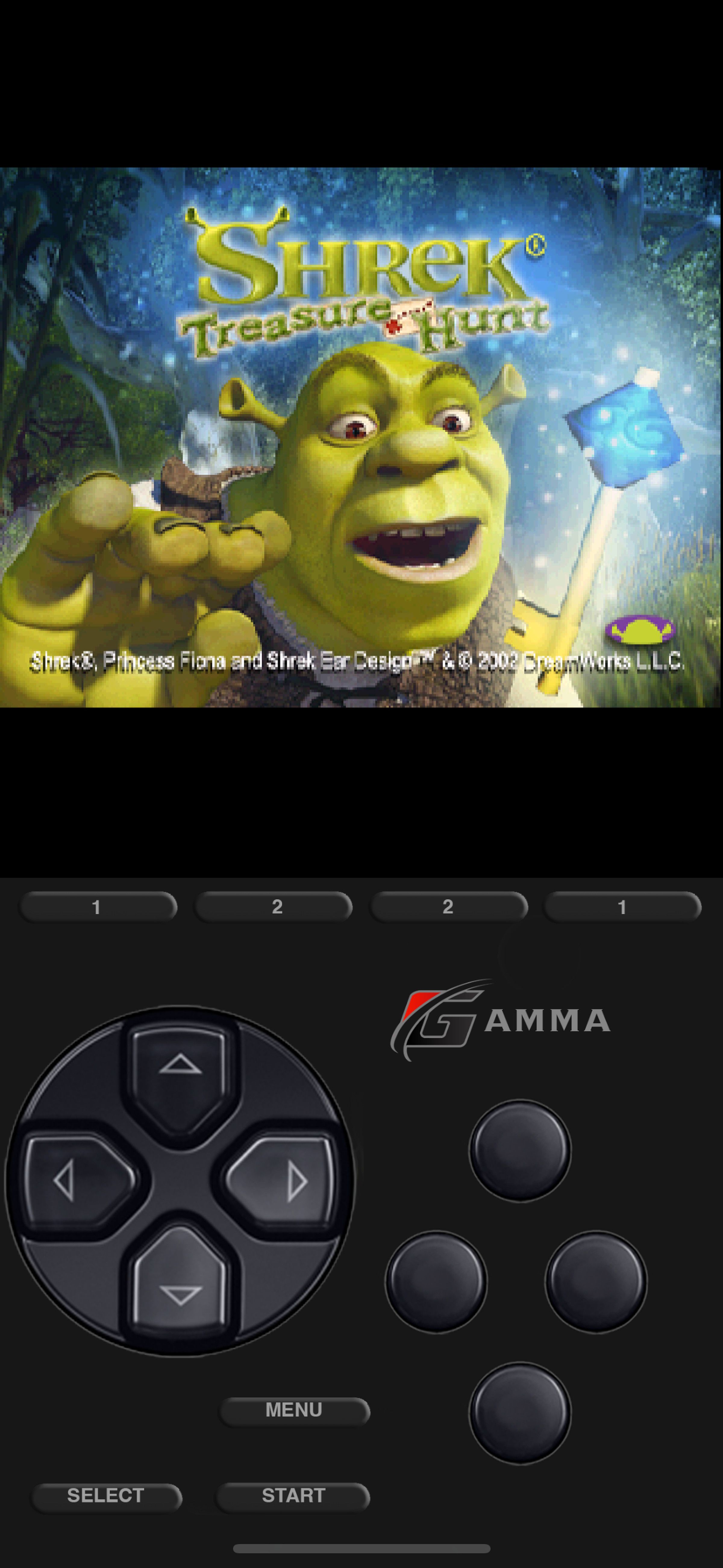 A screenshot of the title card from Shrek Treasure Hunt.