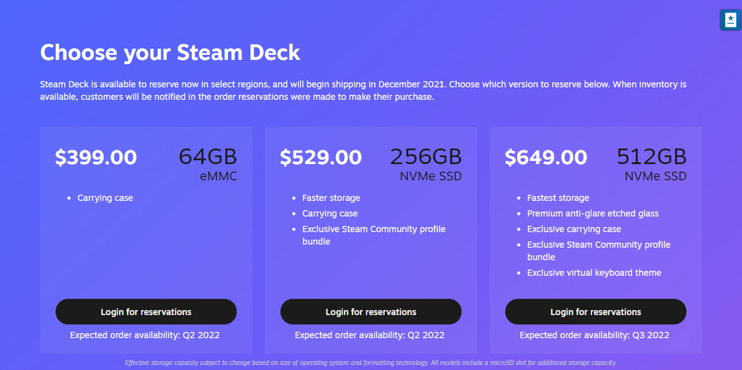 As of July 18th, the wait time for the top-of-the-line Steam Deck is Q3 of 2022. 